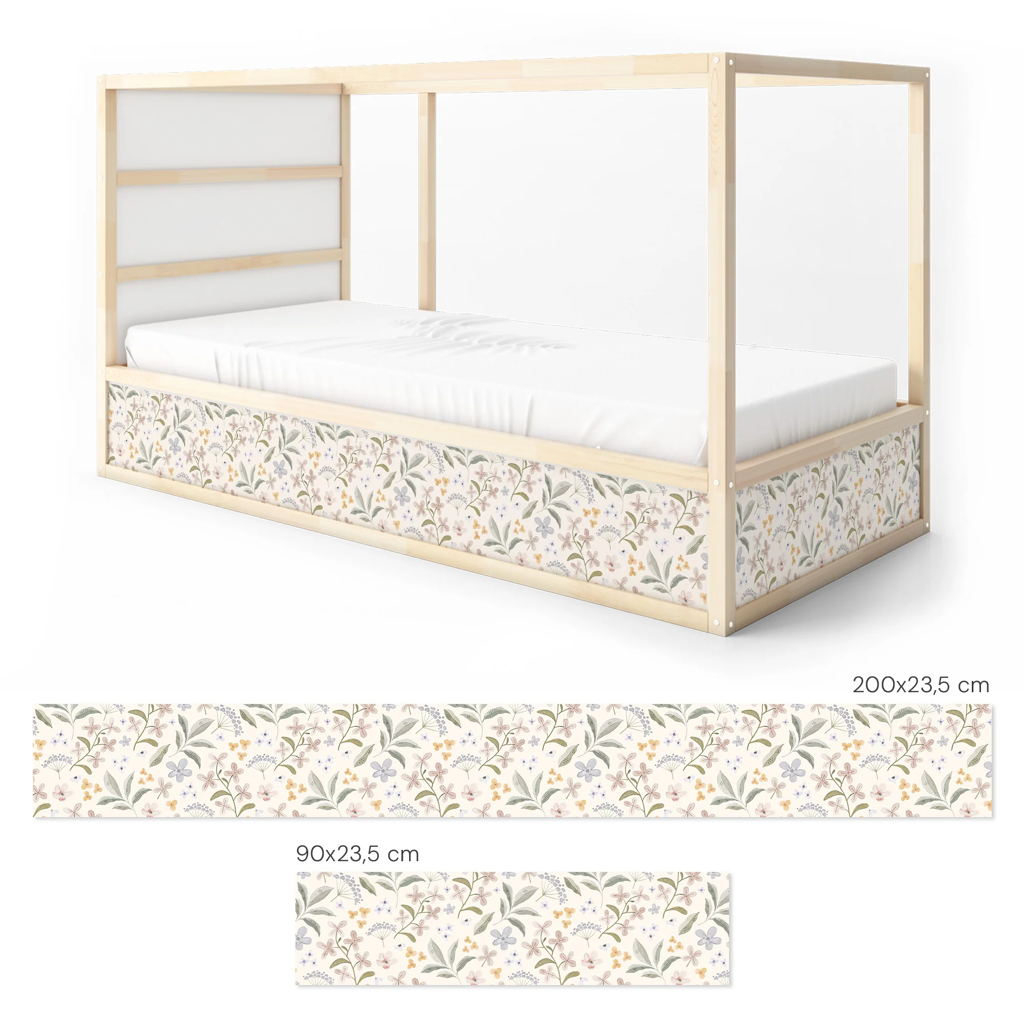 Bettaufkleber Set für IKEA Kura - Zarte Blütenwelt - Image 7