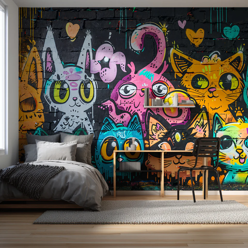 Designtapete Graffiti Katzen - Image 5