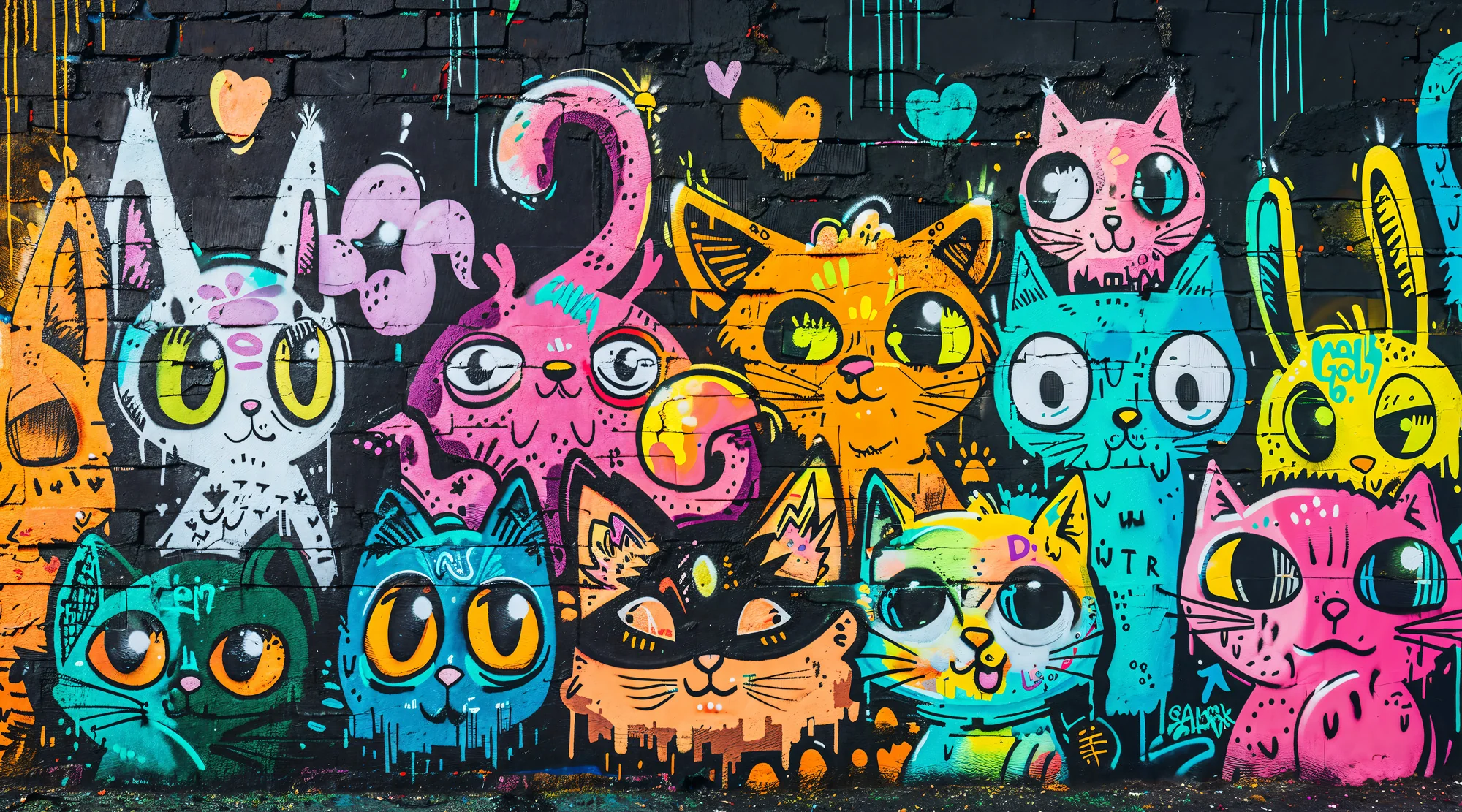 Designtapete Graffiti Katzen - Image 8