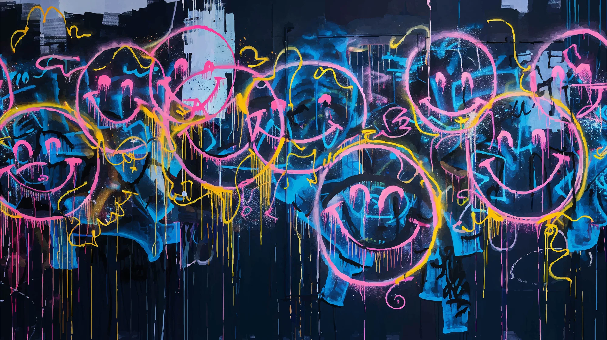 Designtapete Graffiti Smileys - Image 7