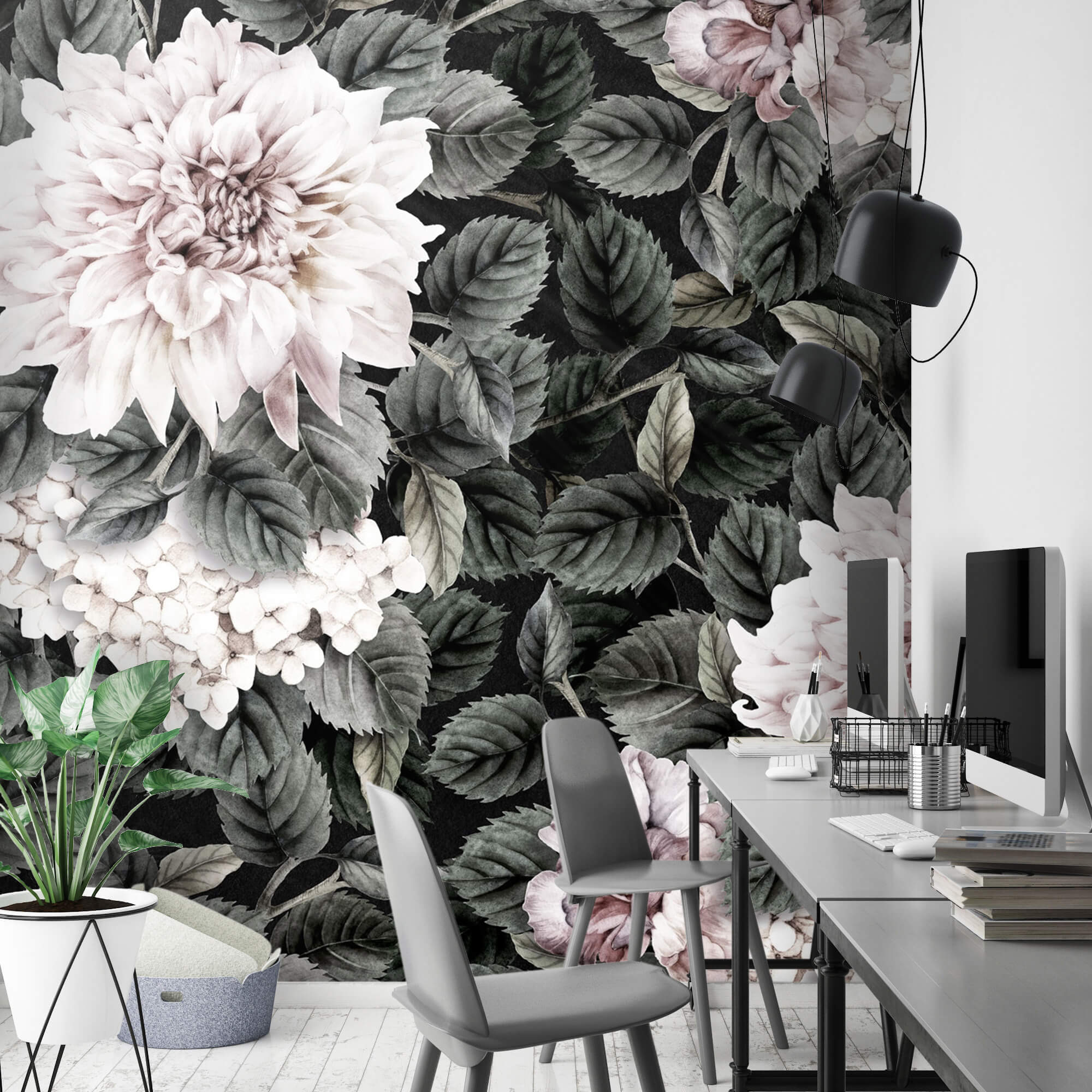 Fototapete Blumen­muster Midnight - Image 3