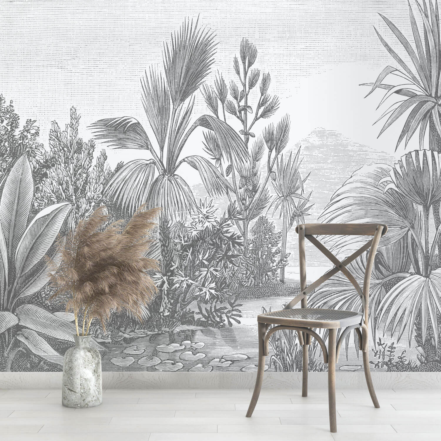 Foto­tapete Holz­schnitt Provence­-Zeich­nung - Image 4