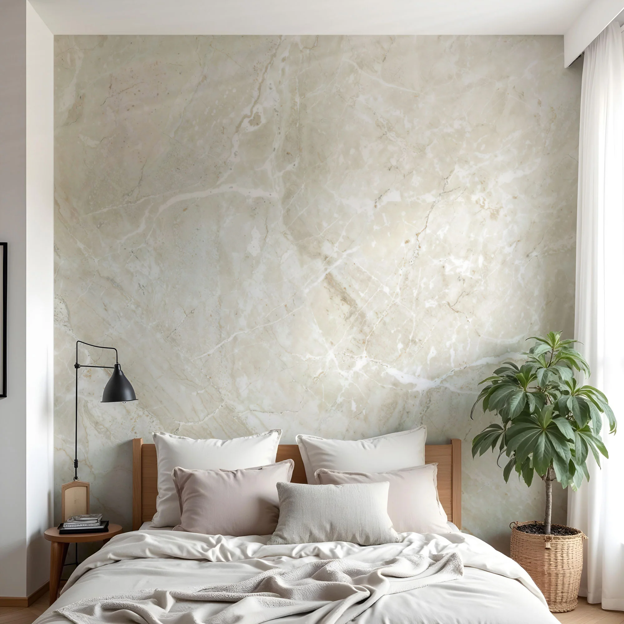 Foto­tapete Marmor­stein pastell­beige - Image 3