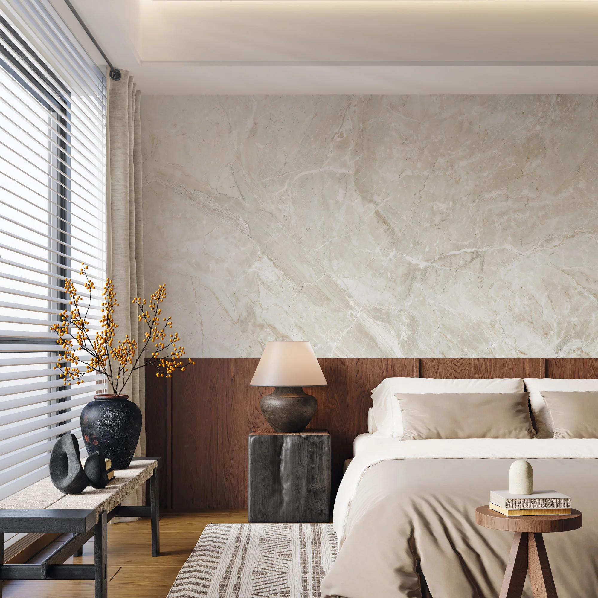 Foto­tapete Marmor­stein pastell­beige - Image 5