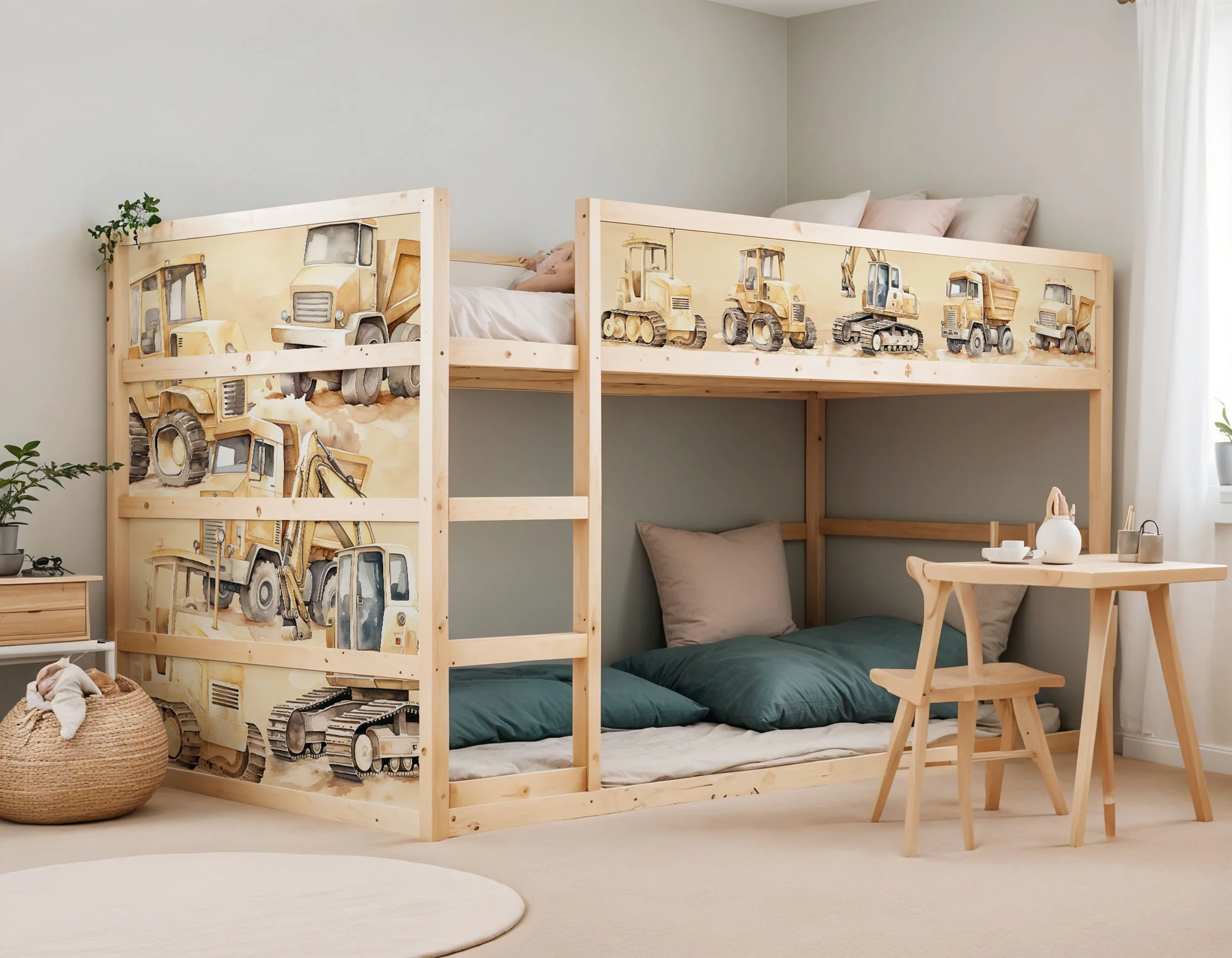 Bett­aufkleber Set für IKEA Kura - Baustelle - Image 2