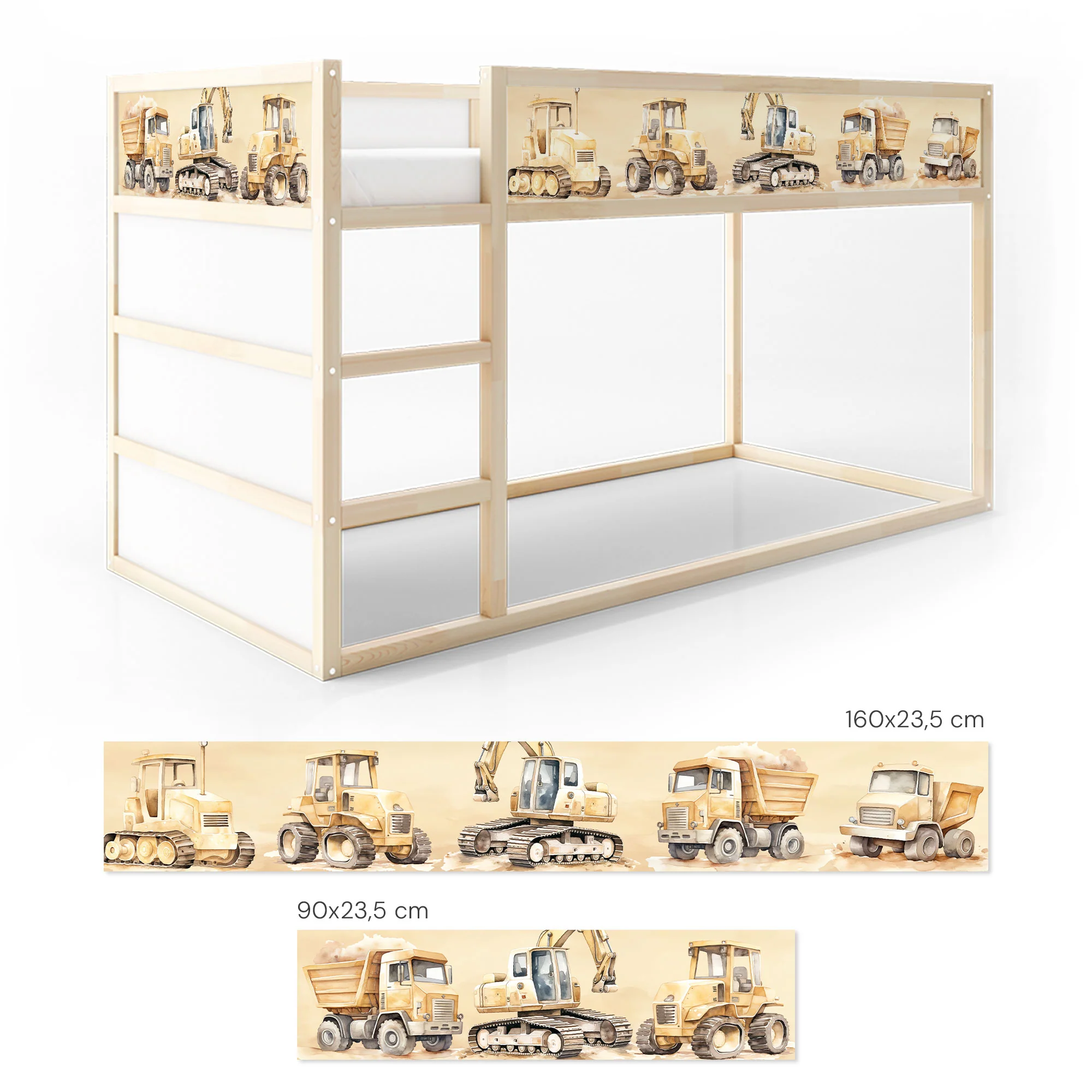 Bett­aufkleber Set für IKEA Kura - Baustelle - Image 6