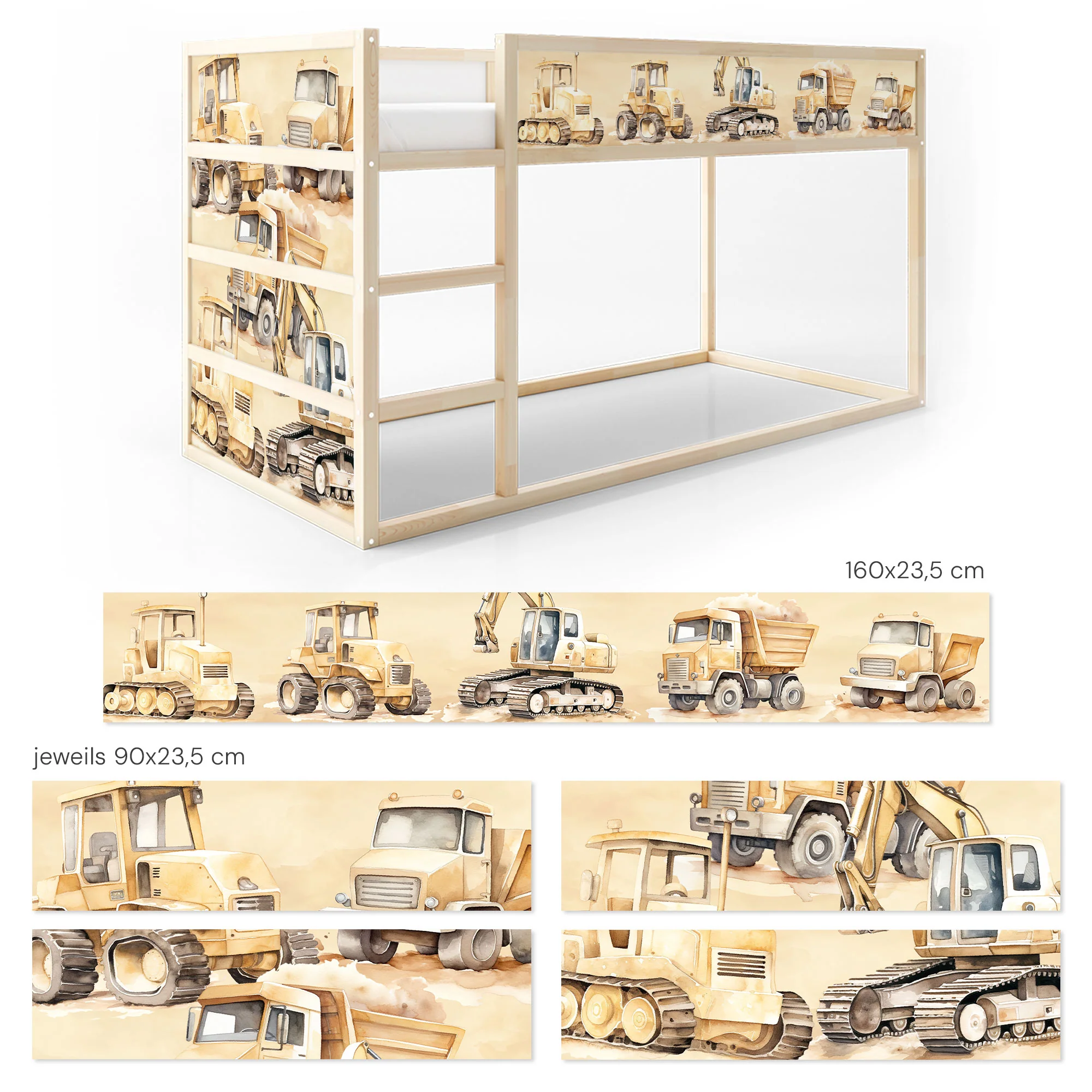 Bett­aufkleber Set für IKEA Kura - Baustelle - Image 8