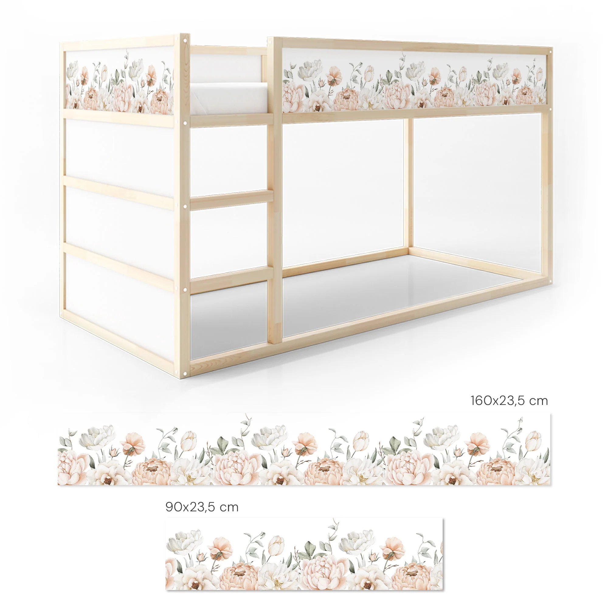 Bett­aufkleber Set für IKEA Kura - Blush Bloom - Image 5