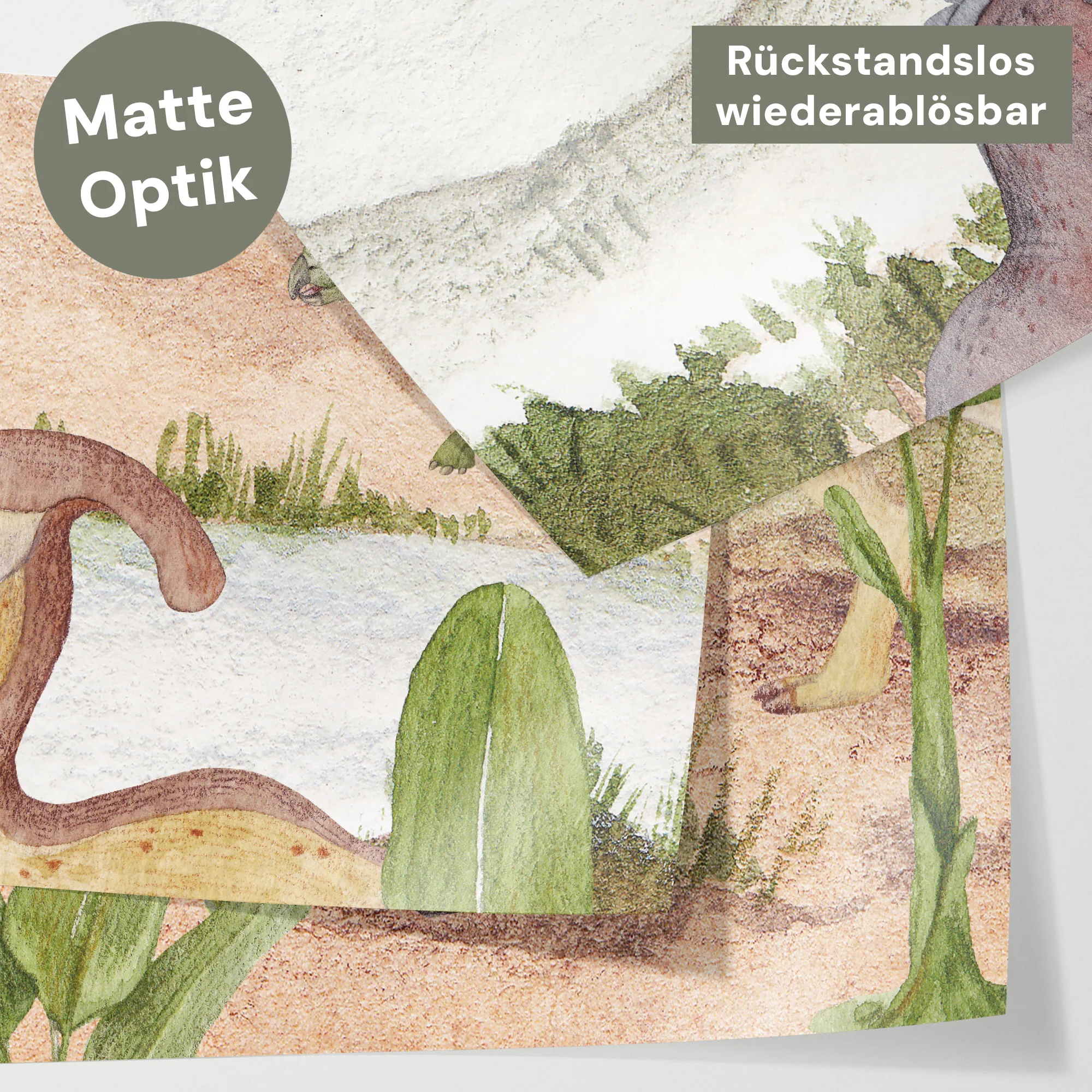 Bett­aufkleber Set für IKEA Kura - Dinos Aquarell - Image 4