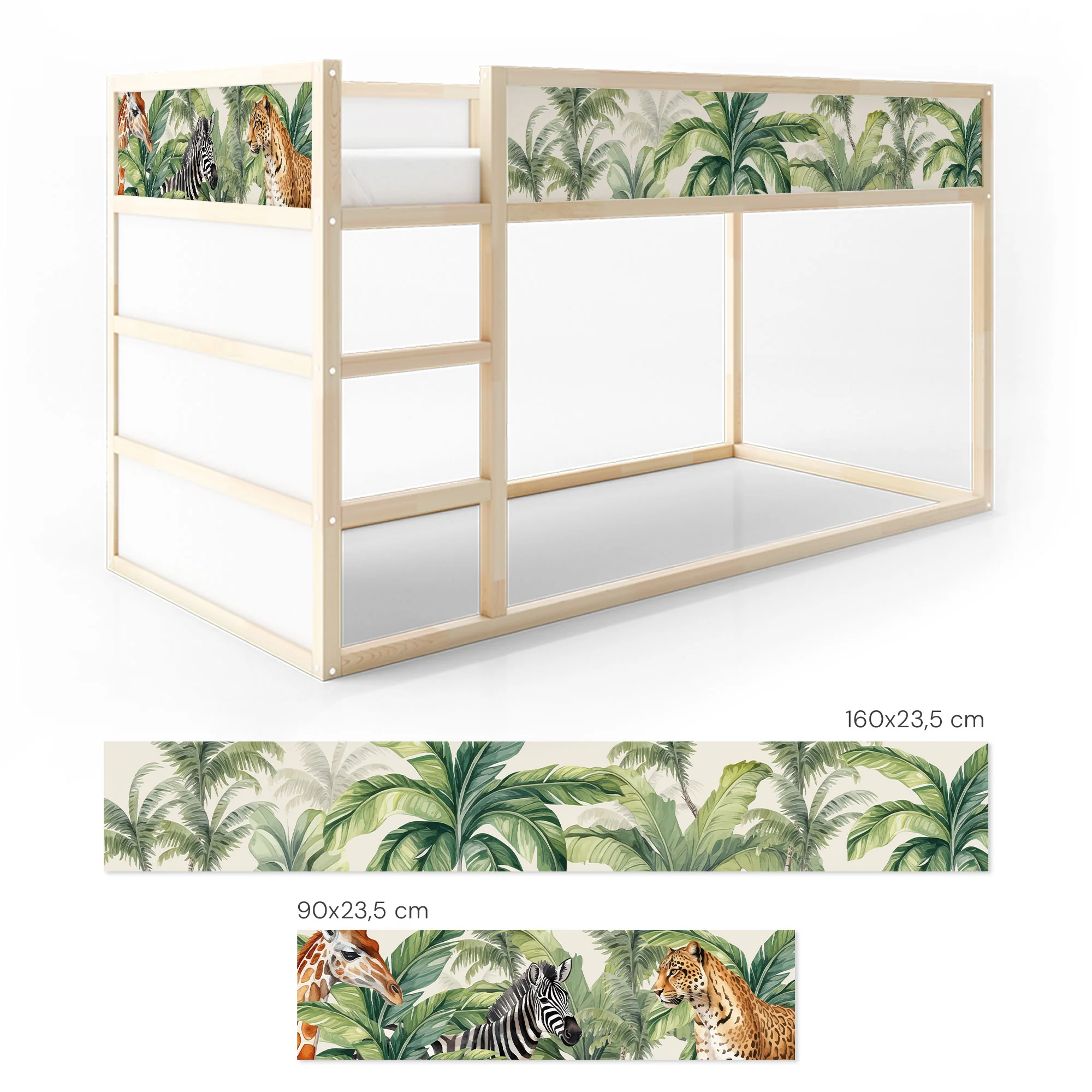 Bett­aufkleber Set für IKEA Kura - Dschungeltiere - Image 6