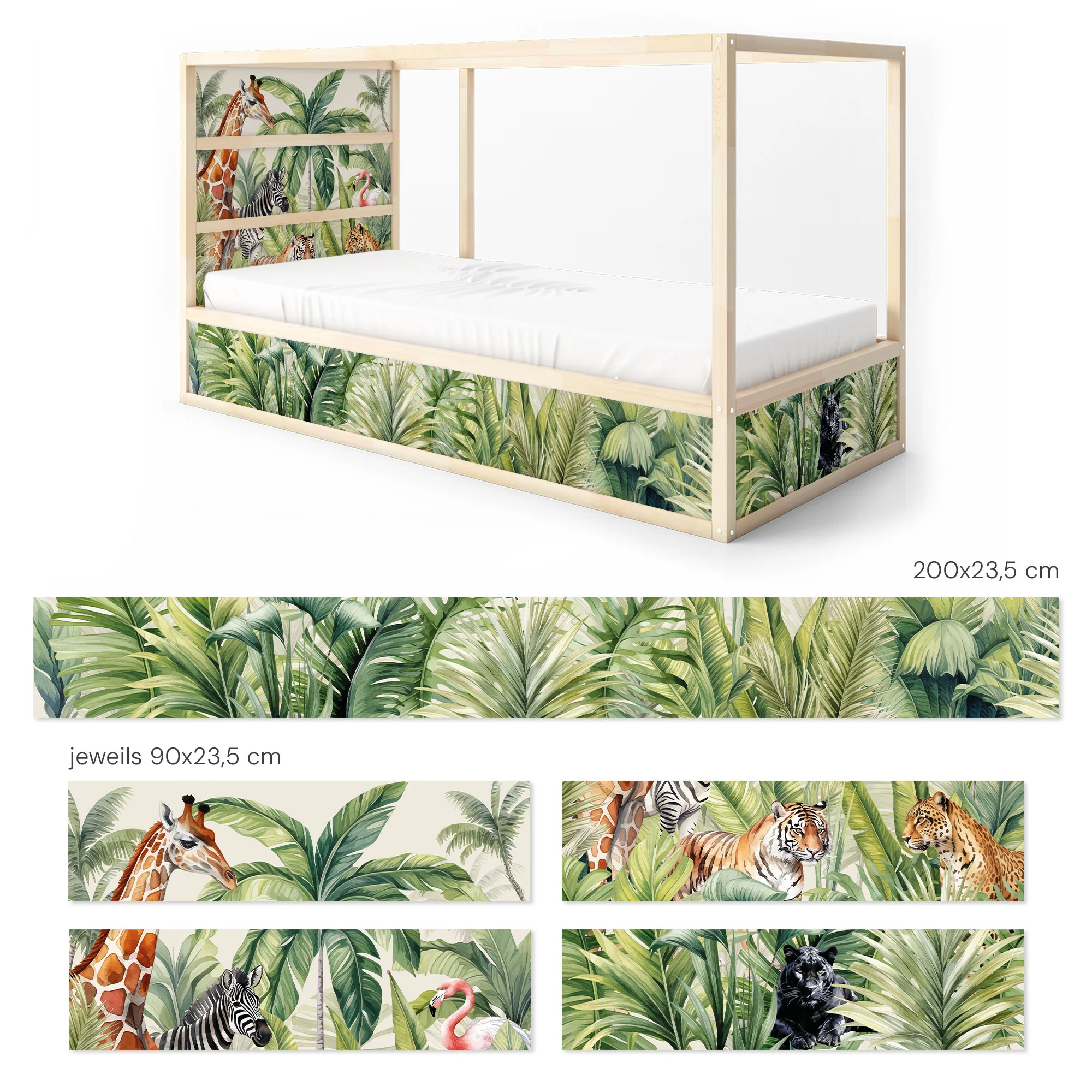 Bett­aufkleber Set für IKEA Kura - Dschungeltiere - Image 9