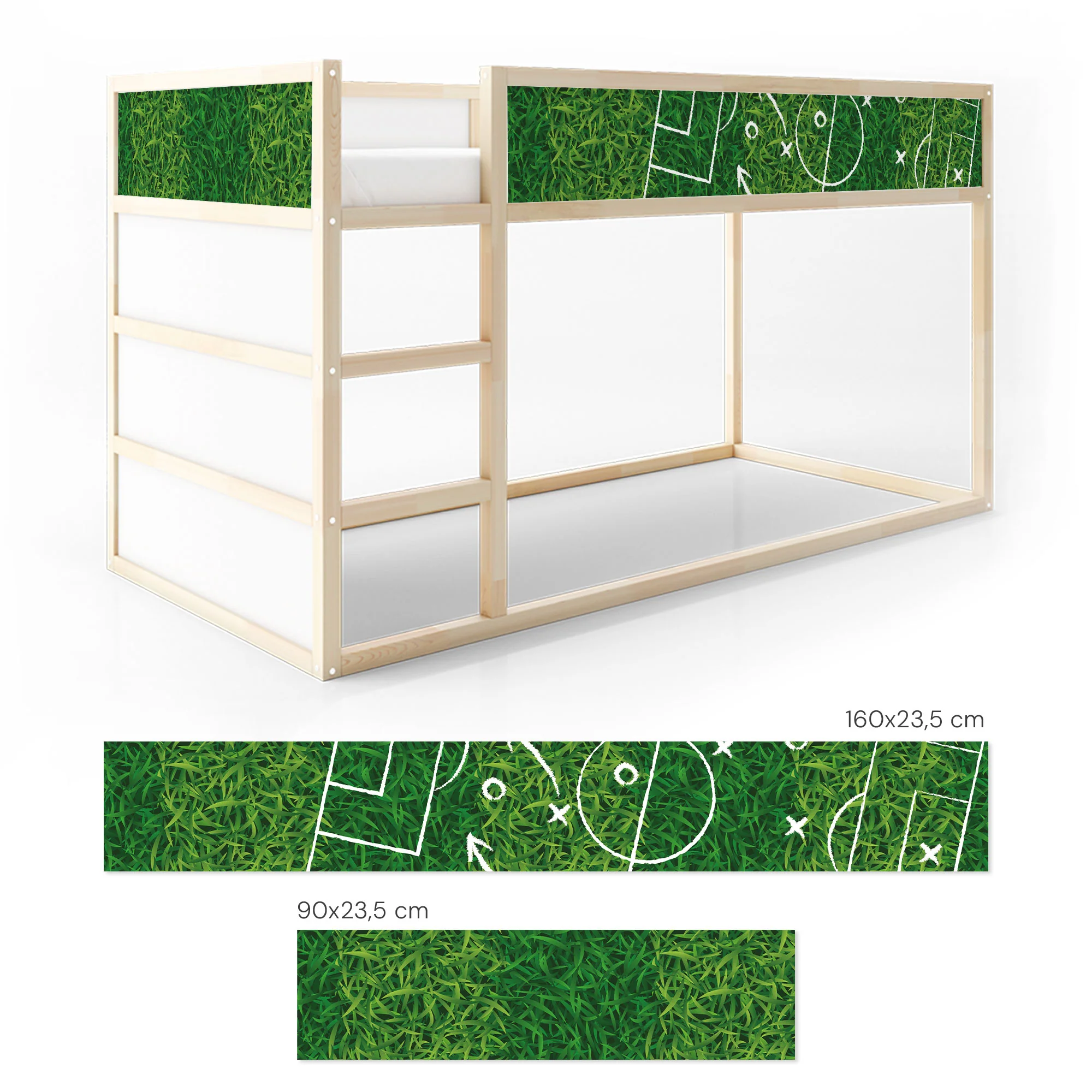 Bett­aufkleber Set für IKEA Kura - Fußball Rasen - Image 6
