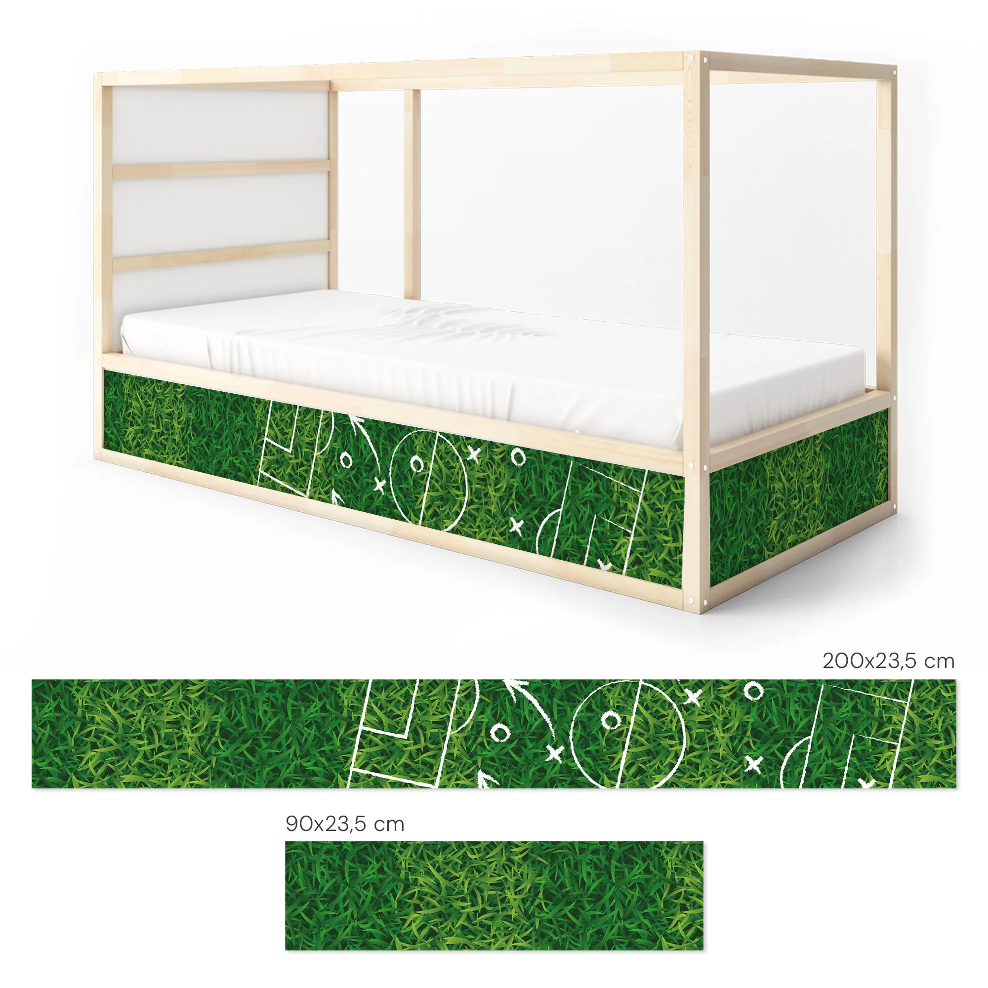 Bett­aufkleber Set für IKEA Kura - Fußball Rasen - Image 7