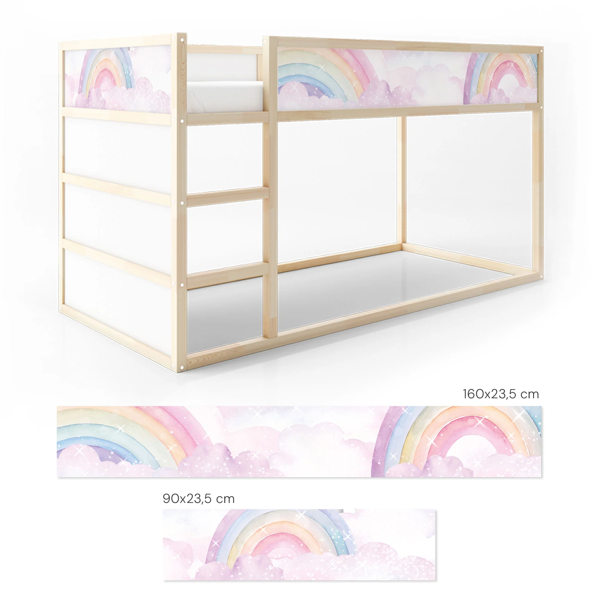 Bett­aufkleber Set für IKEA Kura - Regenbögen Schimmer - Image 6