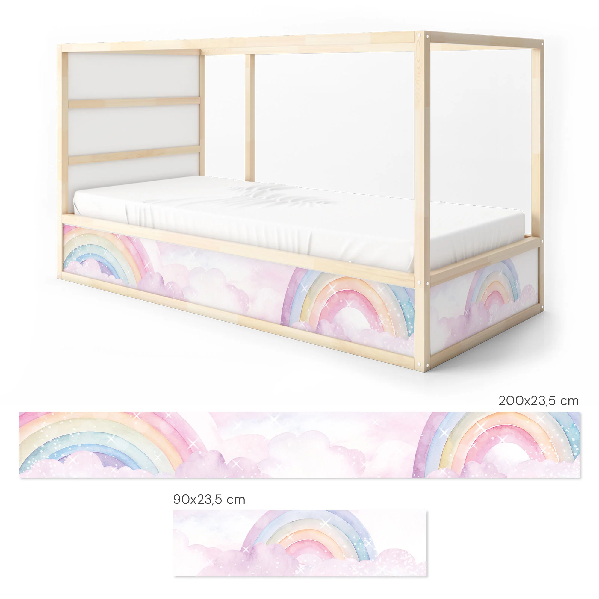 Bett­aufkleber Set für IKEA Kura - Regenbögen Schimmer - Image 7