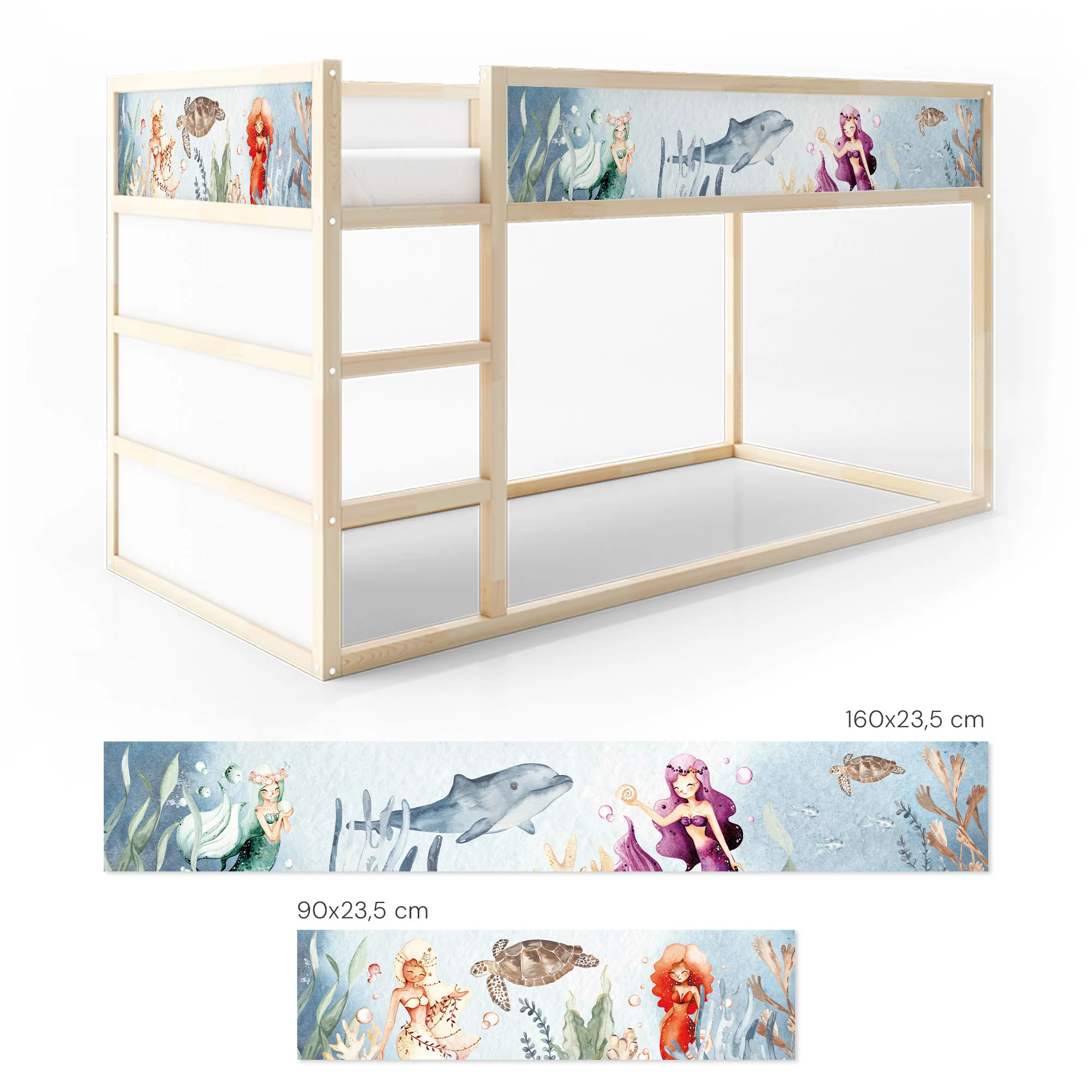 Bett­aufkleber Set für IKEA Kura - Meerjungfrauen - Image 4