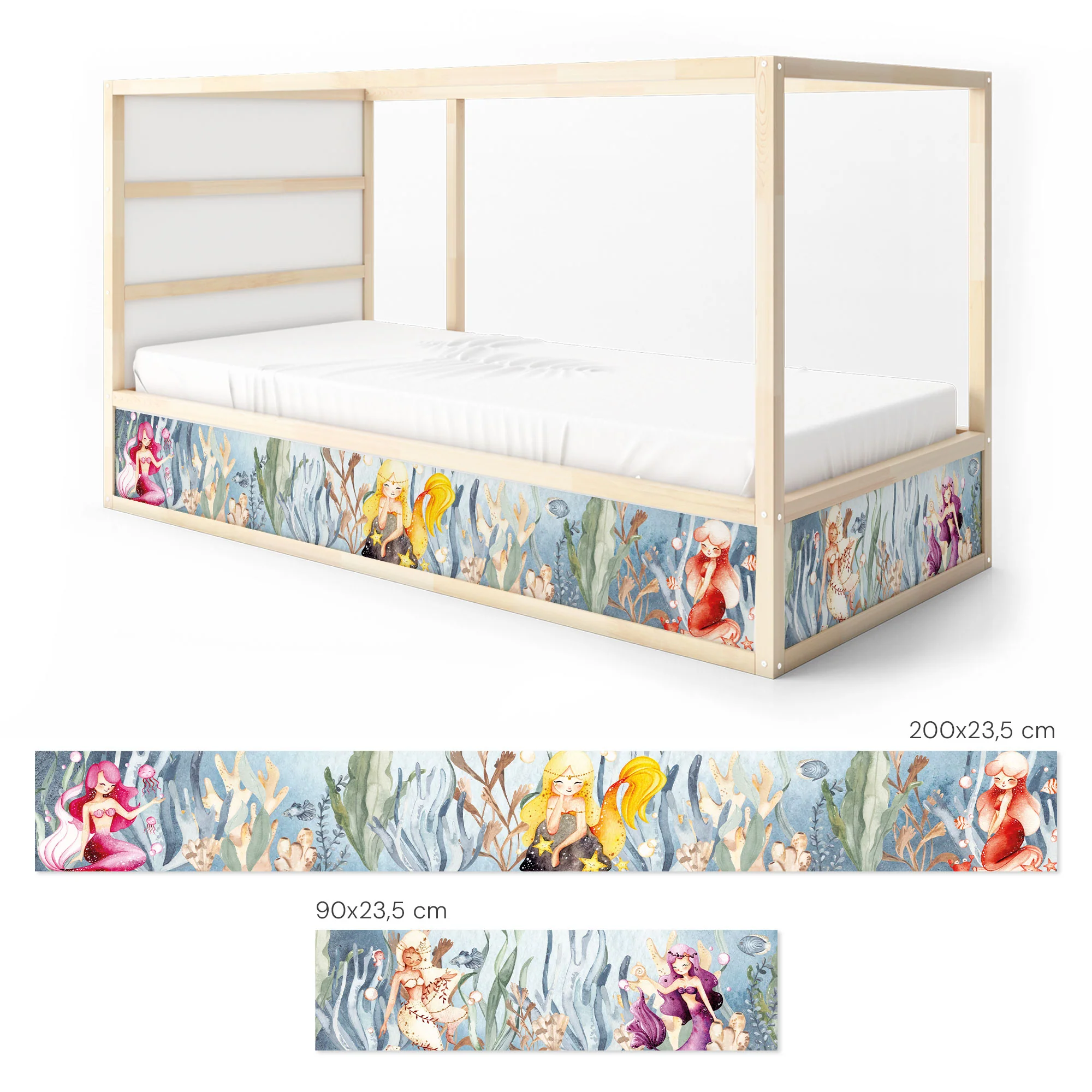 Bett­aufkleber Set für IKEA Kura - Meerjungfrauen - Image 5