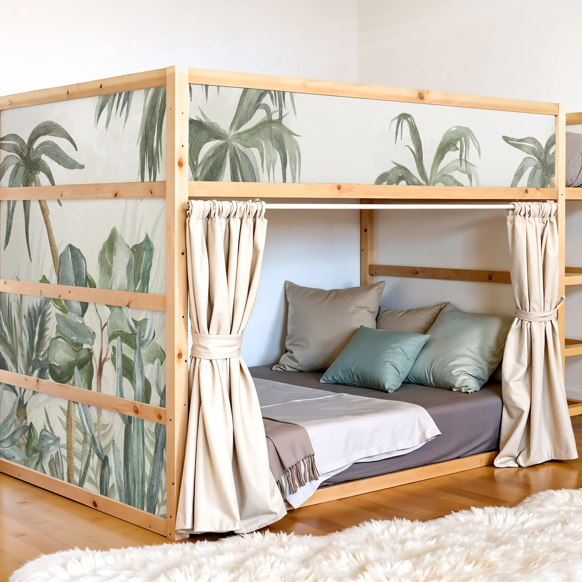 Bett­aufkleber Set für IKEA Kura - Palmenoase - Image 2