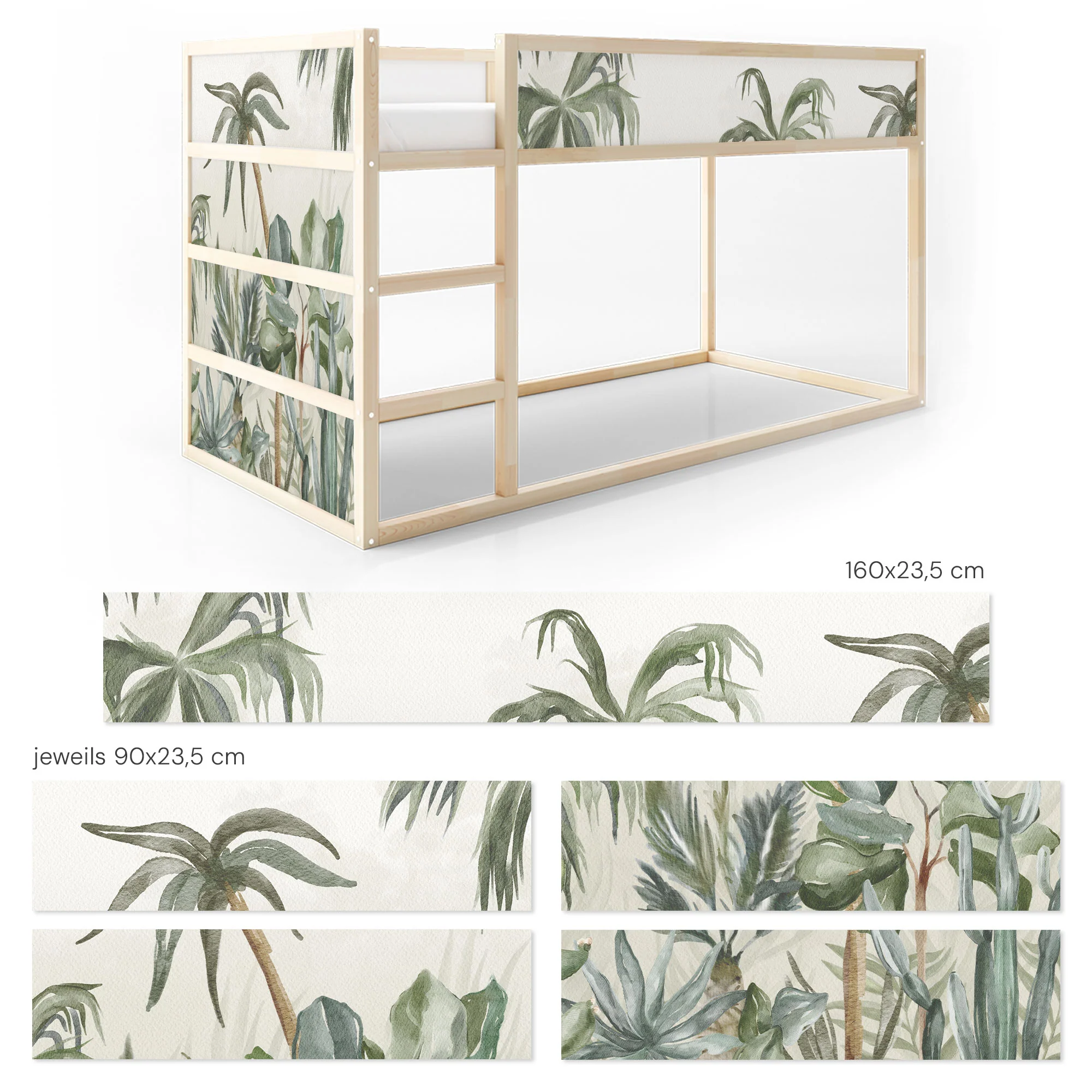 Bett­aufkleber Set für IKEA Kura - Palmenoase - Image 7