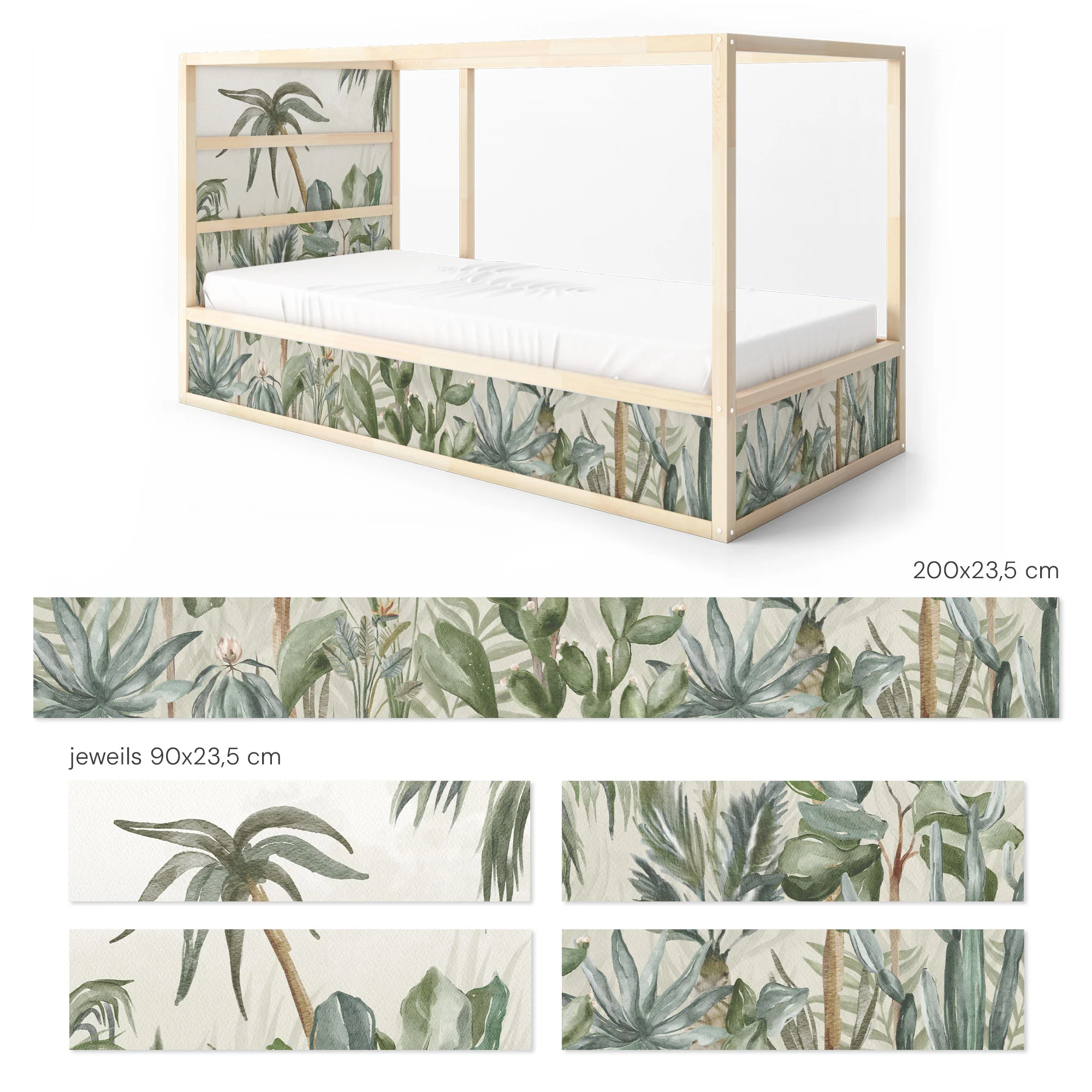 Bett­aufkleber Set für IKEA Kura - Palmenoase - Image 8