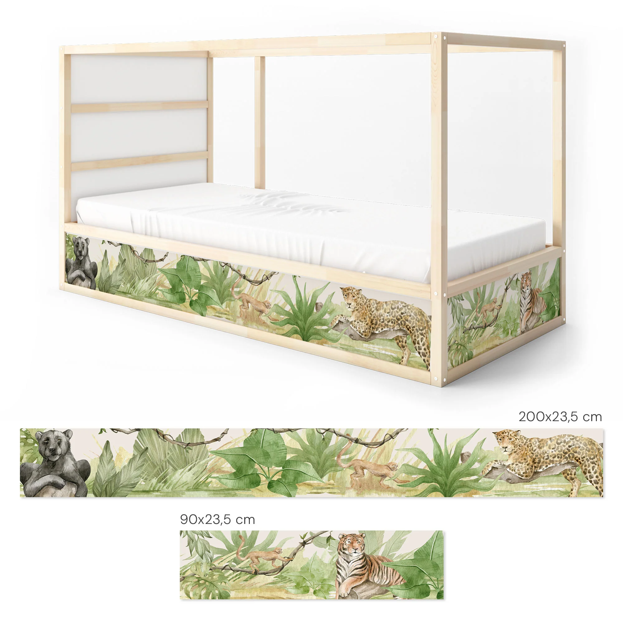 Bett­aufkleber Set für IKEA Kura - Safari Aquarell - Image 7