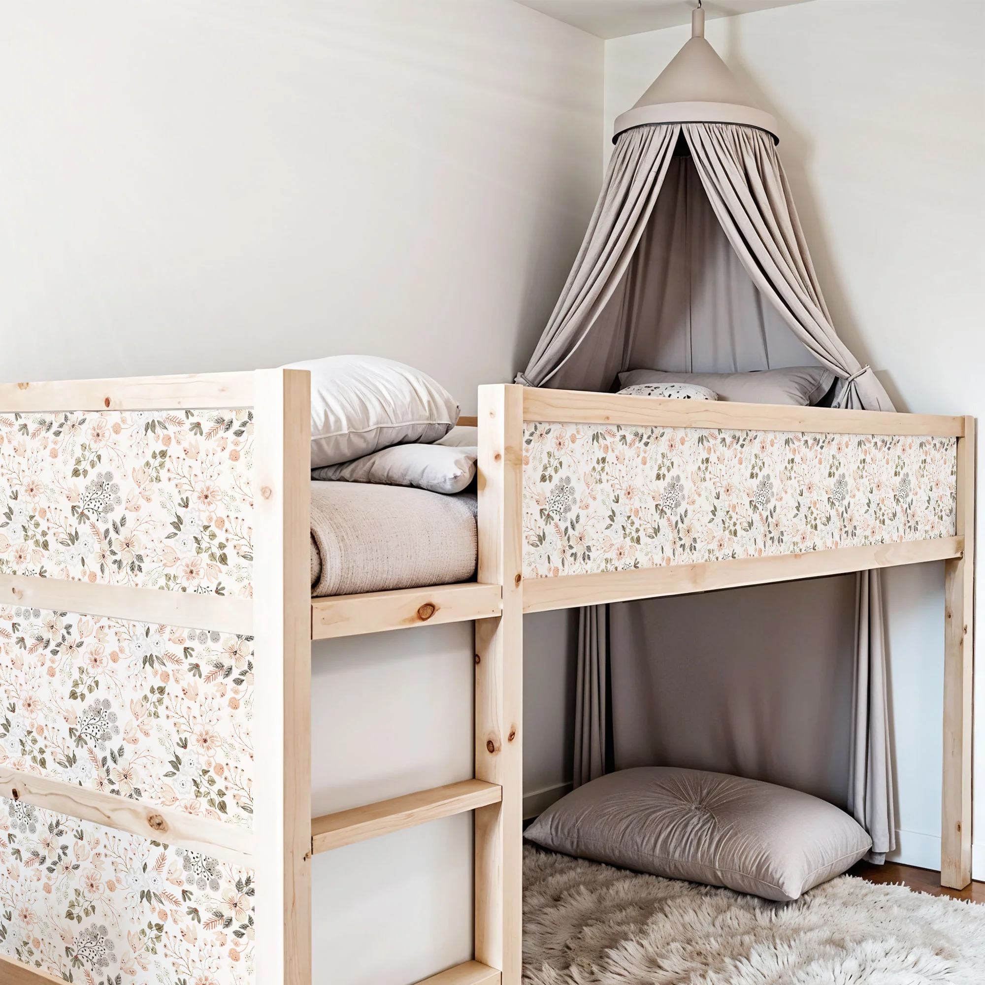 Bett­aufkleber Set für IKEA Kura - Vintage Bloom - Image 3
