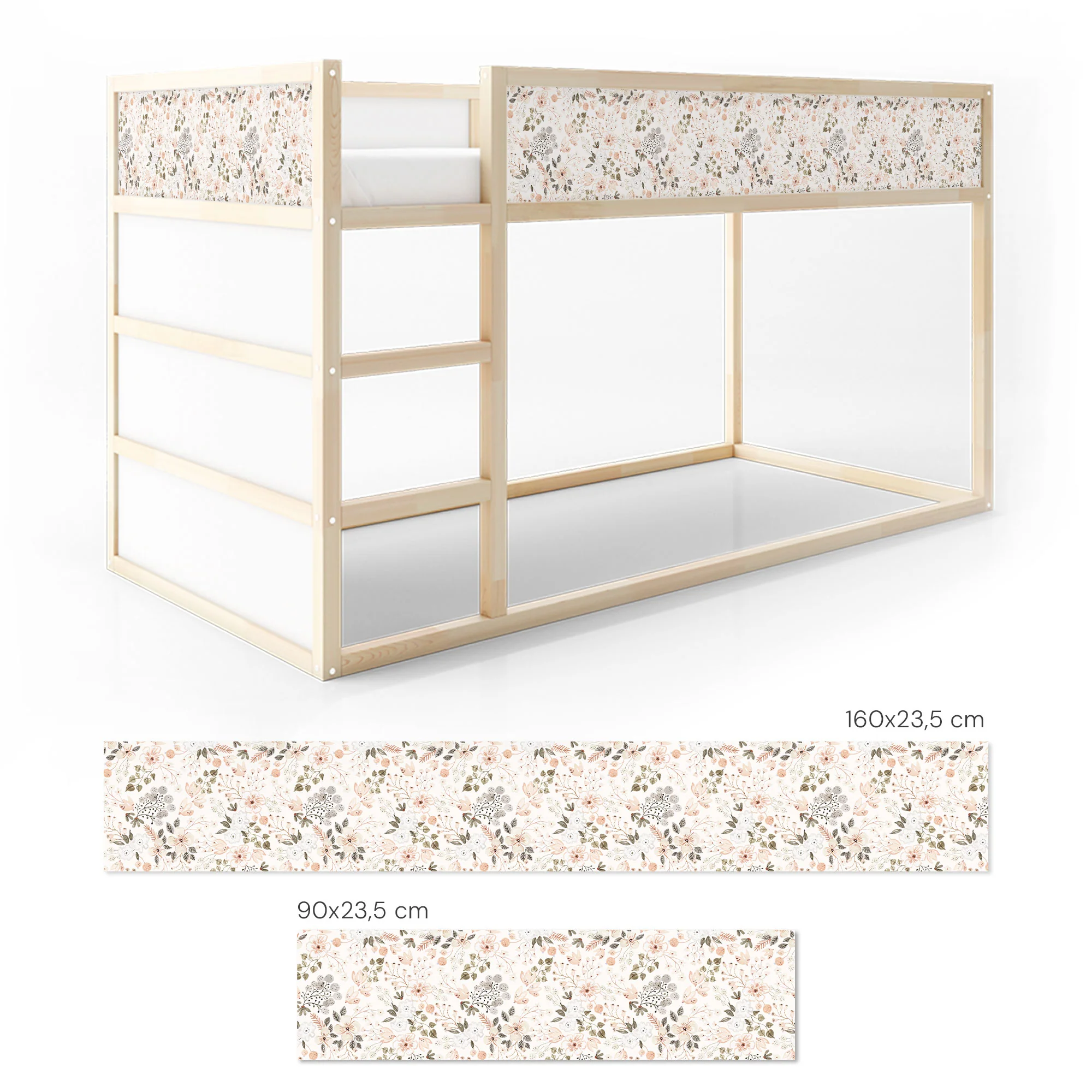 Bett­aufkleber Set für IKEA Kura - Vintage Bloom - Image 5