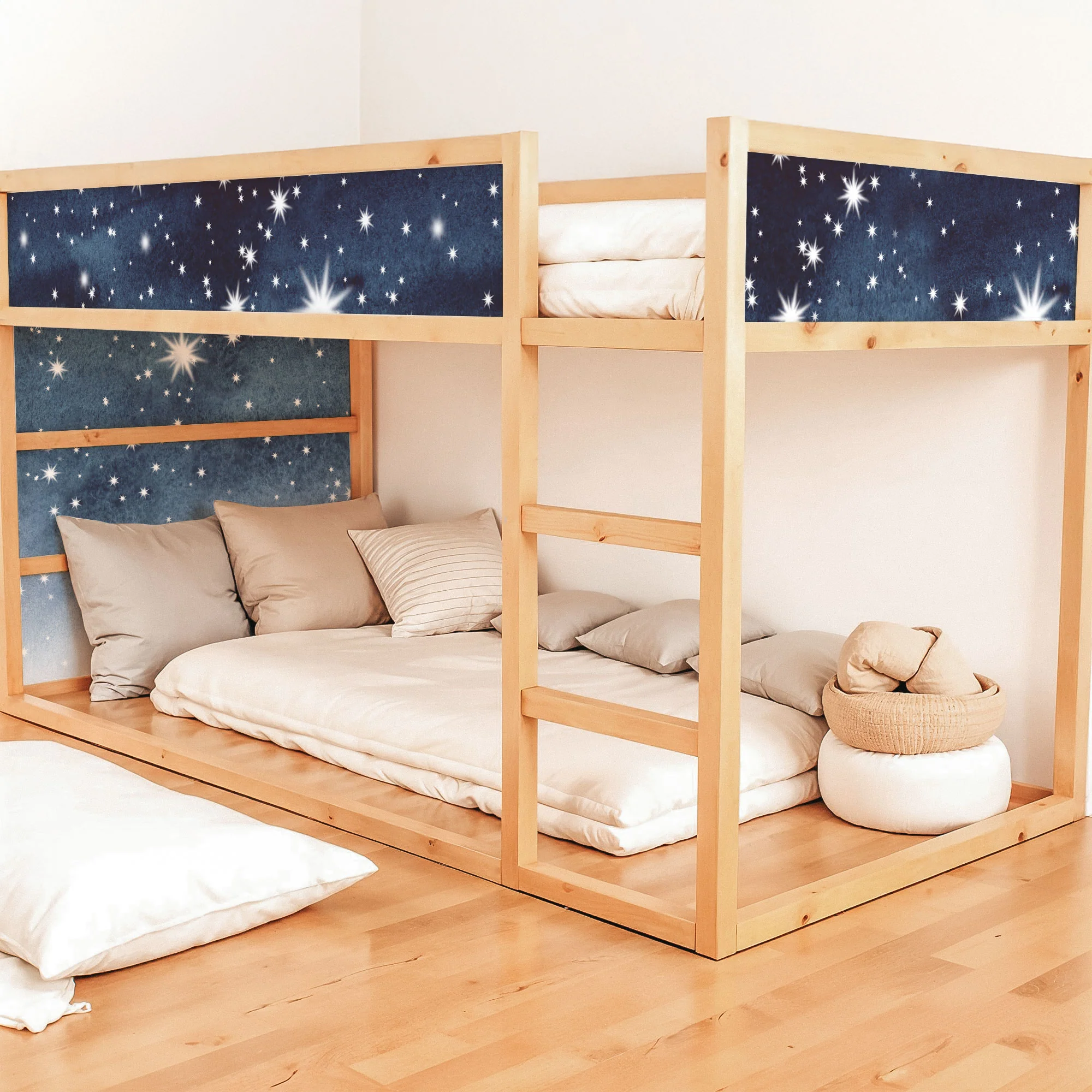 Bett­aufkleber Set für IKEA Kura - Aquarell Sterne - Image 2