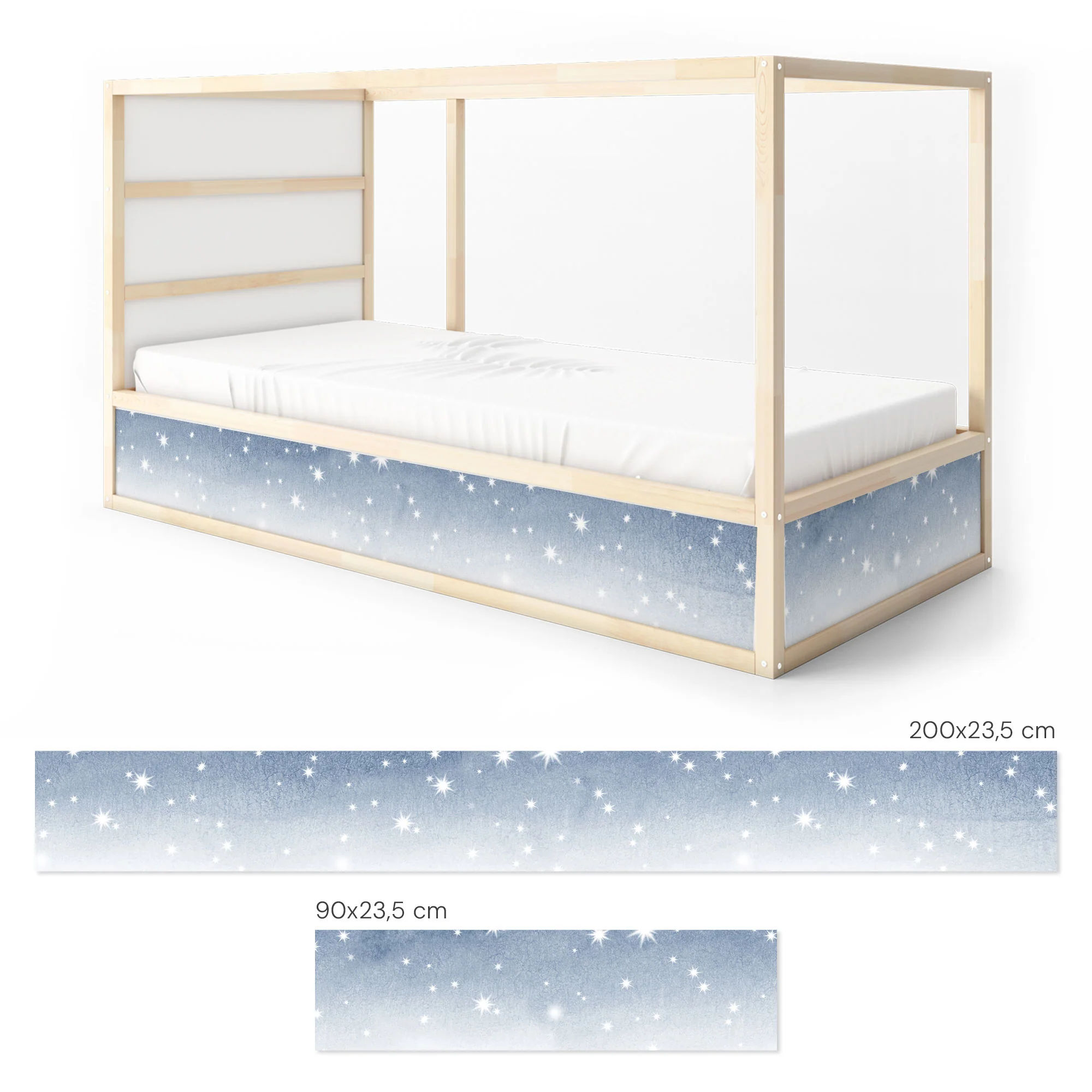 Bett­aufkleber Set für IKEA Kura - Aquarell Sterne - Image 7
