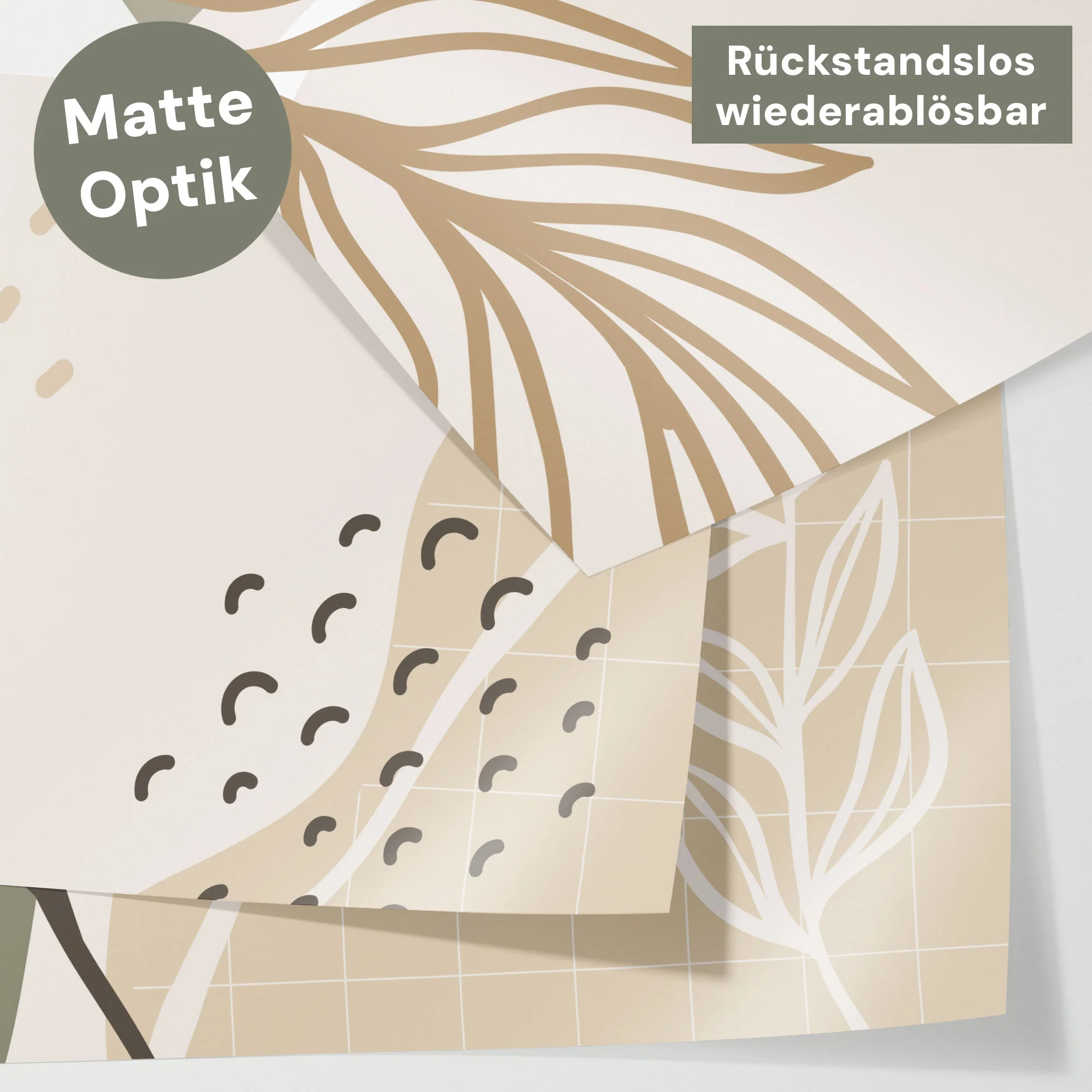 Bett­aufkleber Set für IKEA Kura - Beige Formen - Image 4
