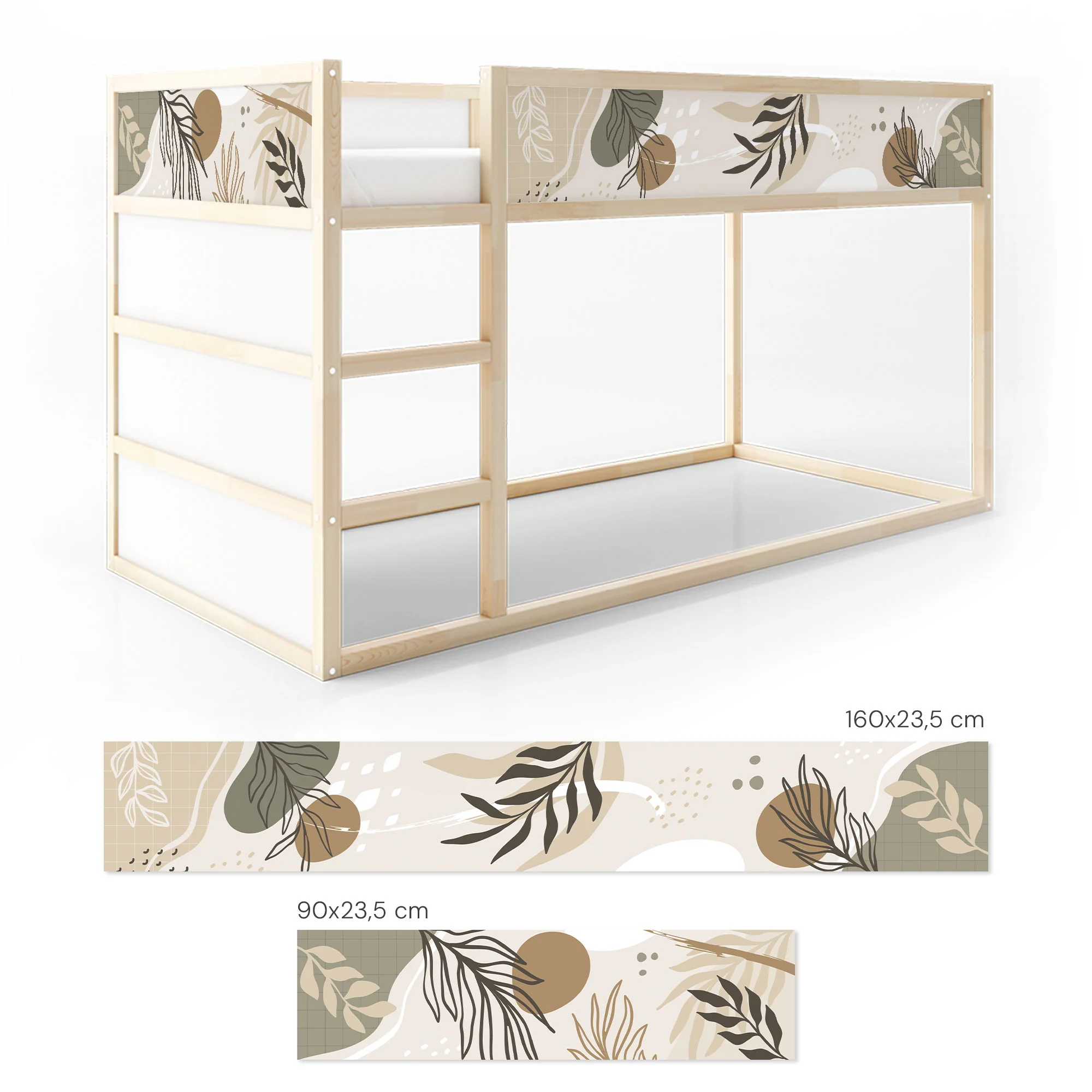 Bett­aufkleber Set für IKEA Kura - Beige Formen - Image 6