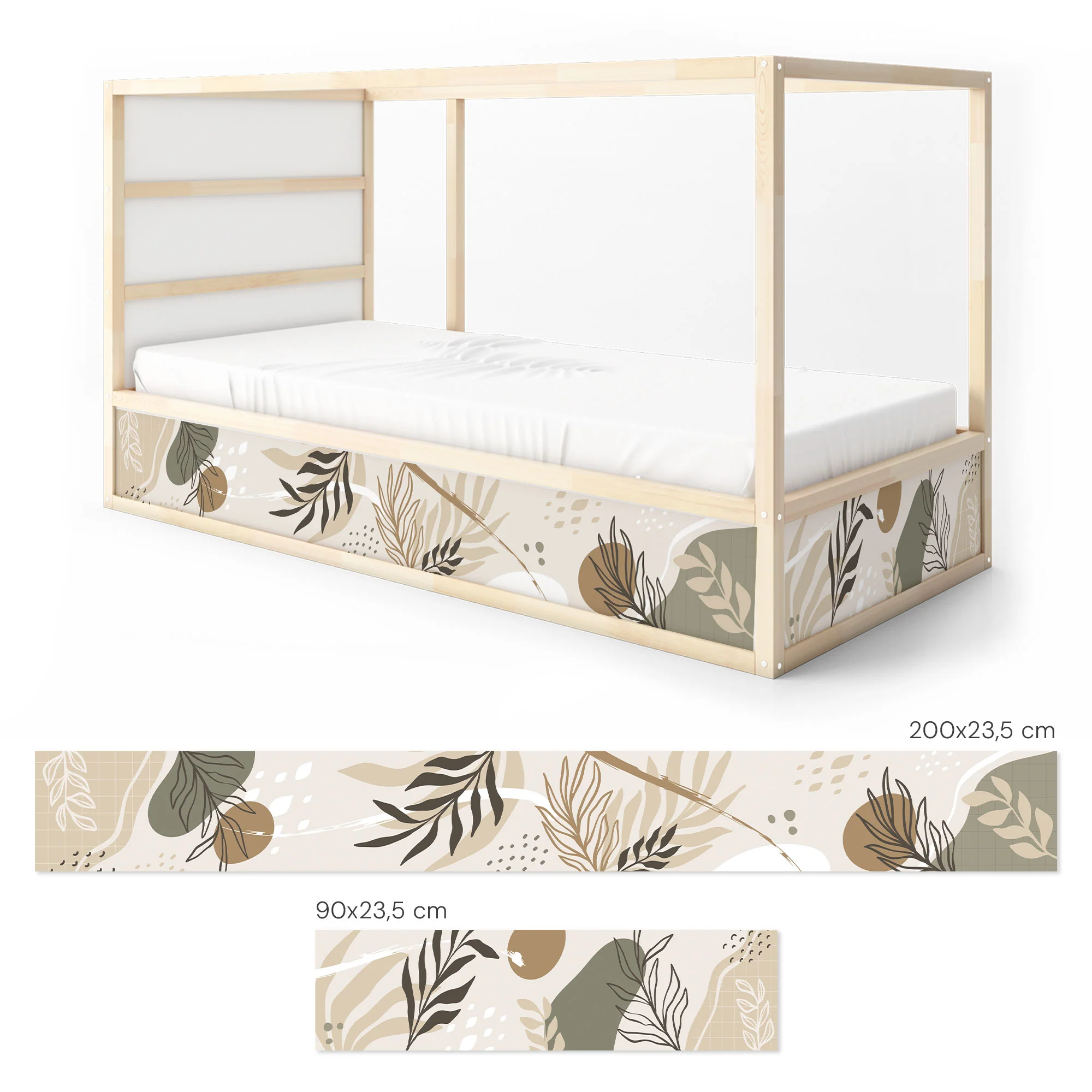 Bett­aufkleber Set für IKEA Kura - Beige Formen - Image 8