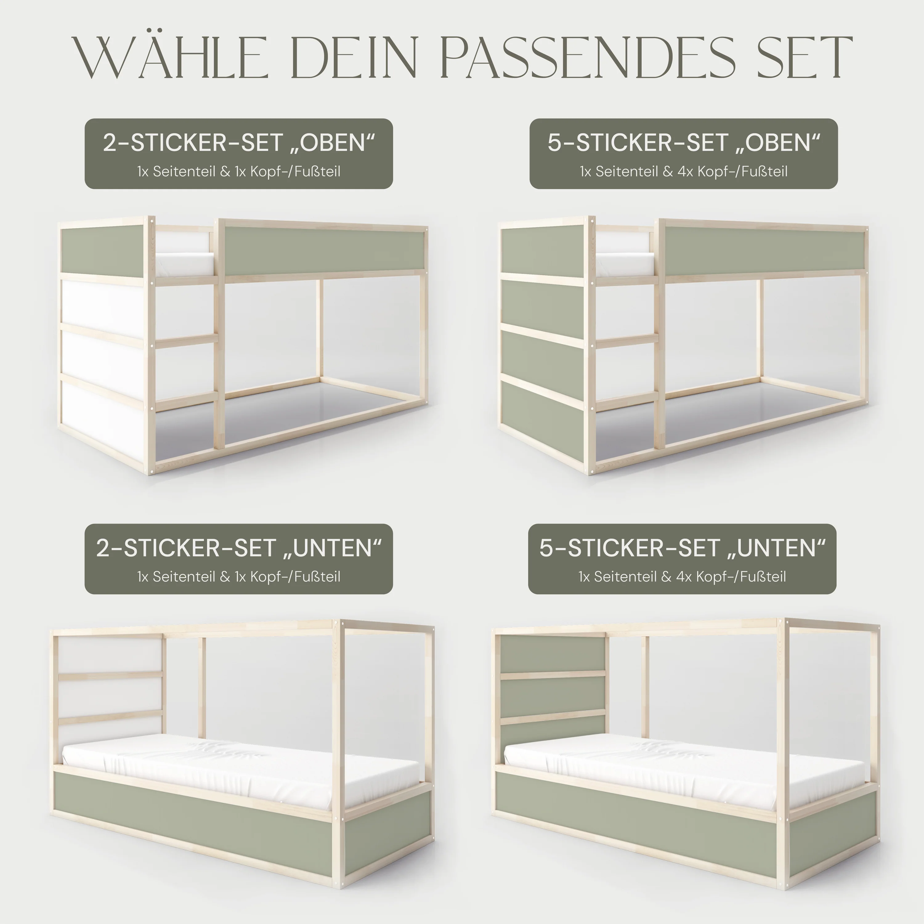 Bett­aufkleber Set für IKEA Kura - Boho Dschungel - Image 4