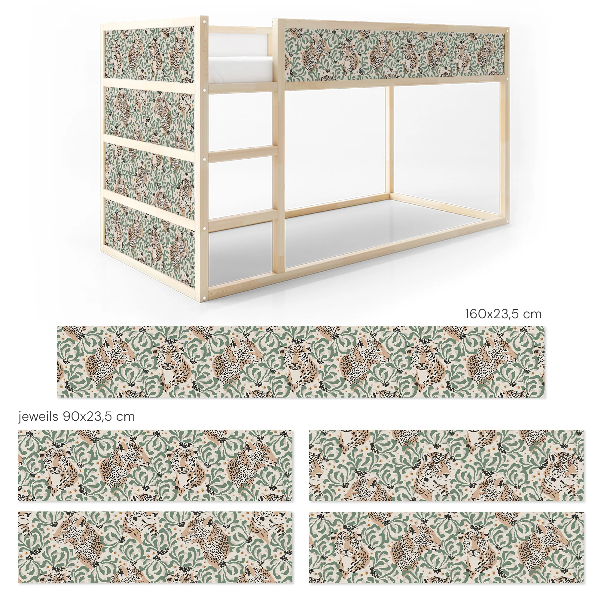 Bett­aufkleber Set für IKEA Kura - Boho Dschungel - Image 8