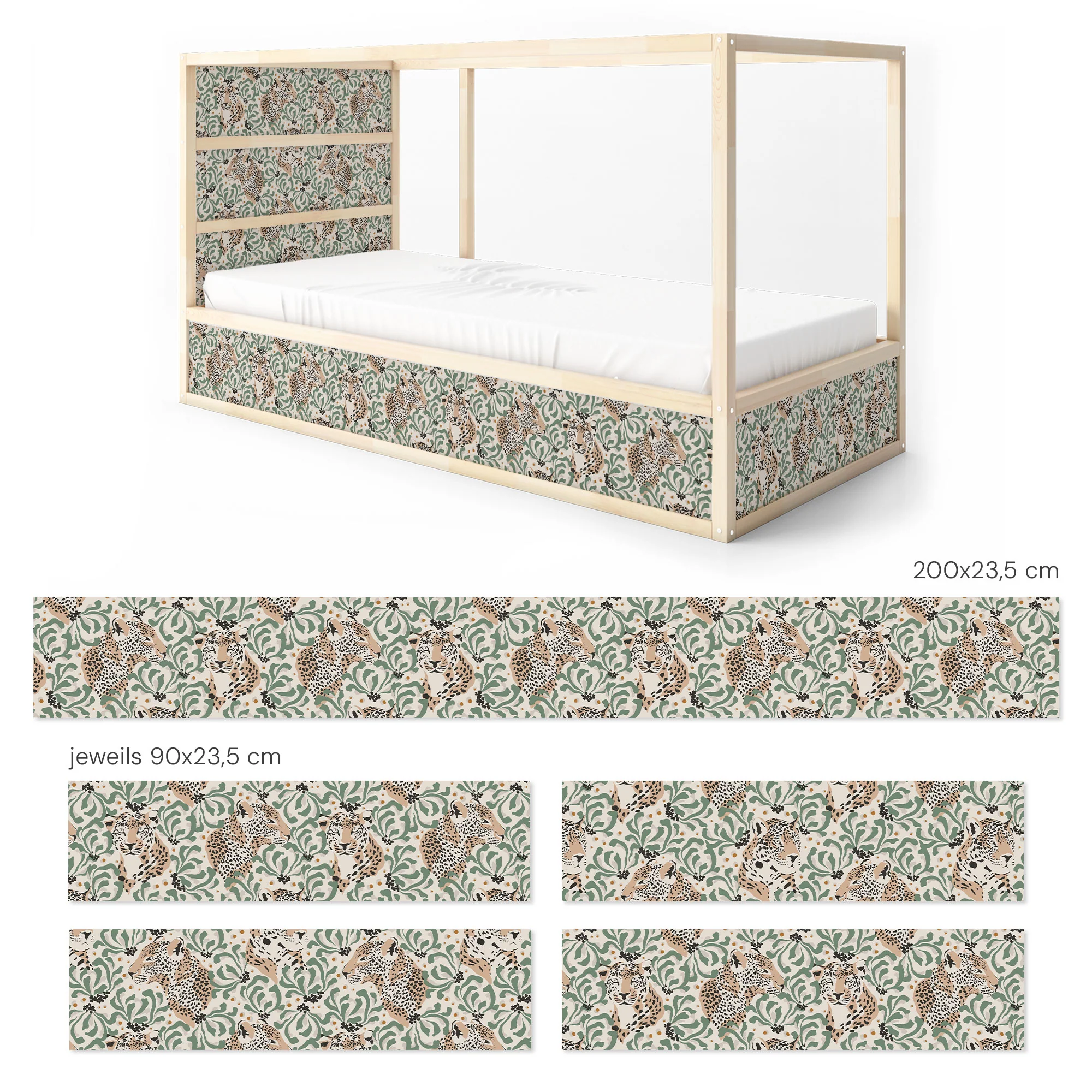 Bett­aufkleber Set für IKEA Kura - Boho Dschungel - Image 9