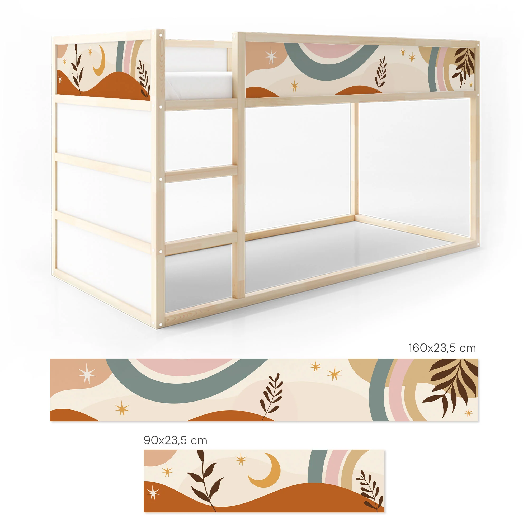 Bett­aufkleber Set für IKEA Kura - Boho Formen - Image 6