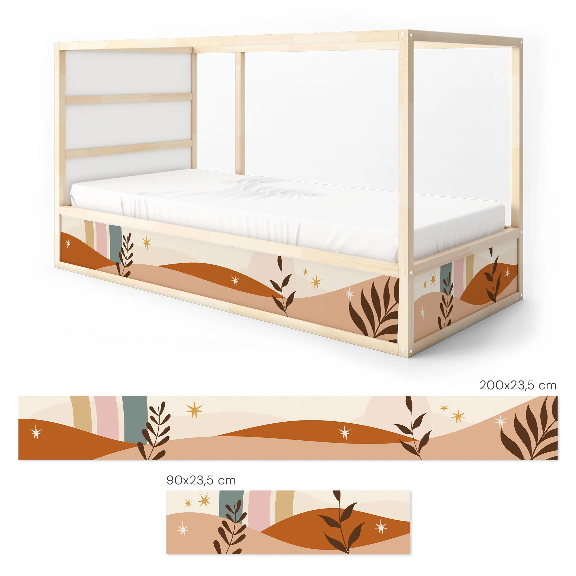 Bett­aufkleber Set für IKEA Kura - Boho Formen - Image 8