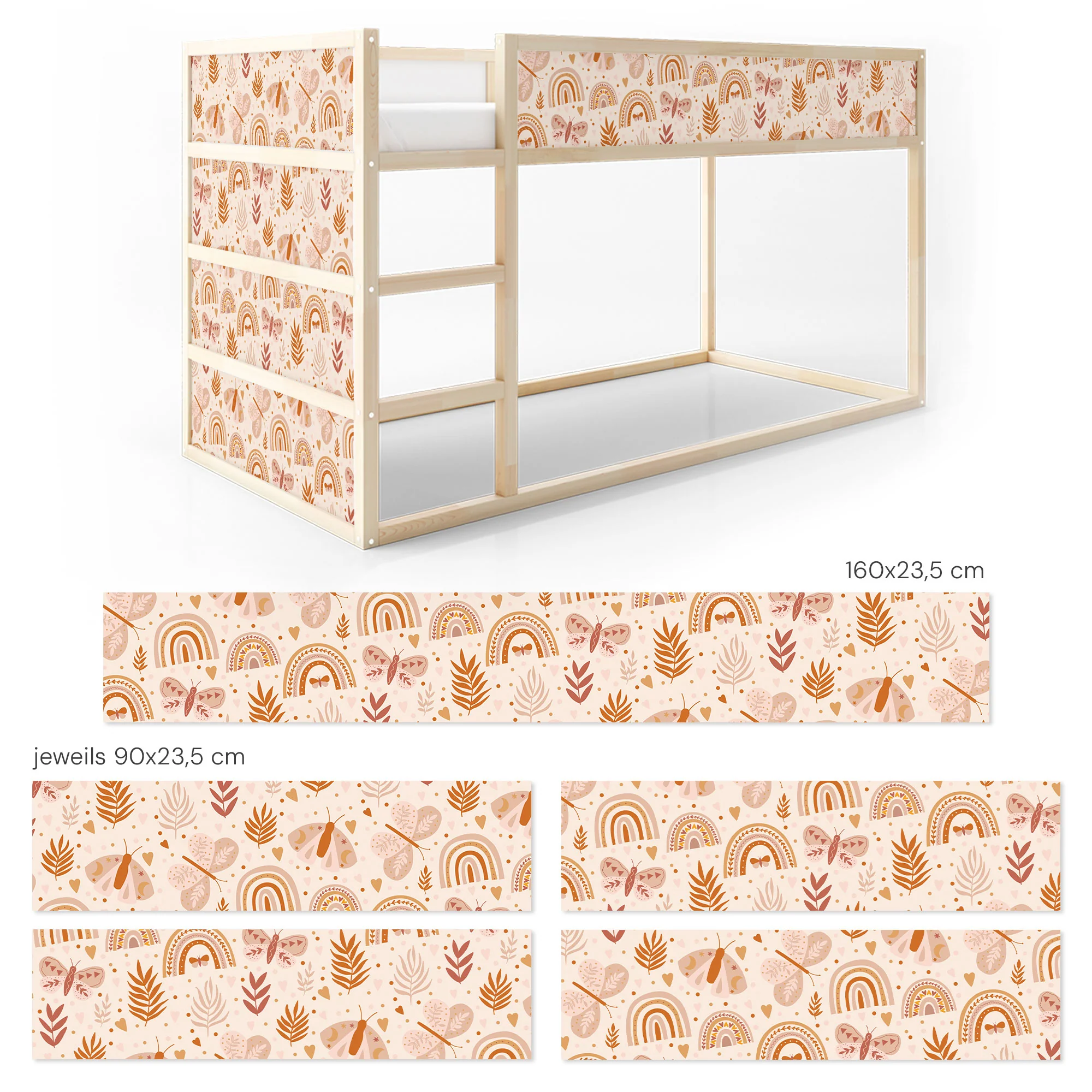Bett­aufkleber Set für IKEA Kura - Boho Muster - Image 7