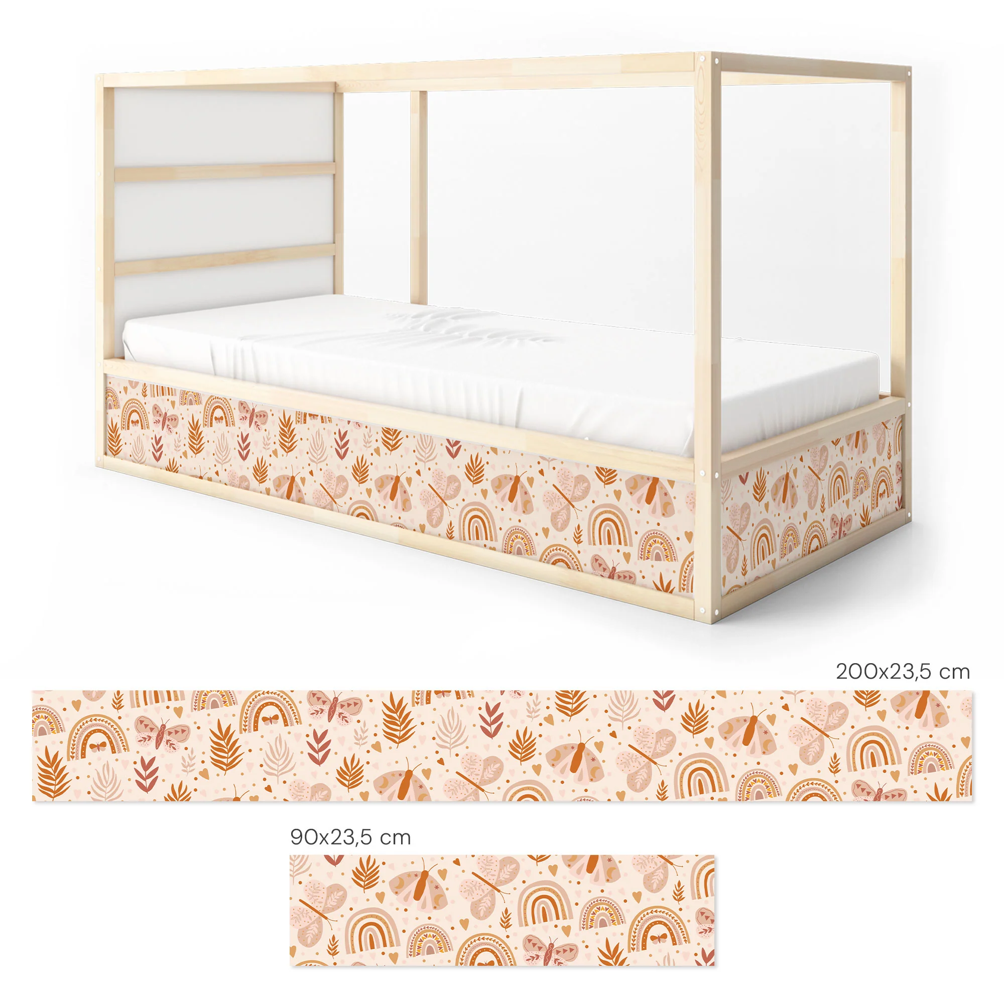 Bett­aufkleber Set für IKEA Kura - Boho Muster - Image 8
