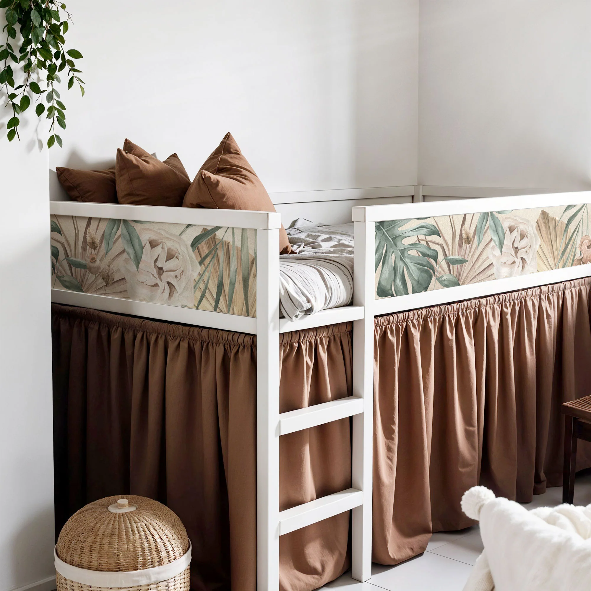 Bett­aufkleber Set für IKEA Kura - Boho Pflanzen - Image 3