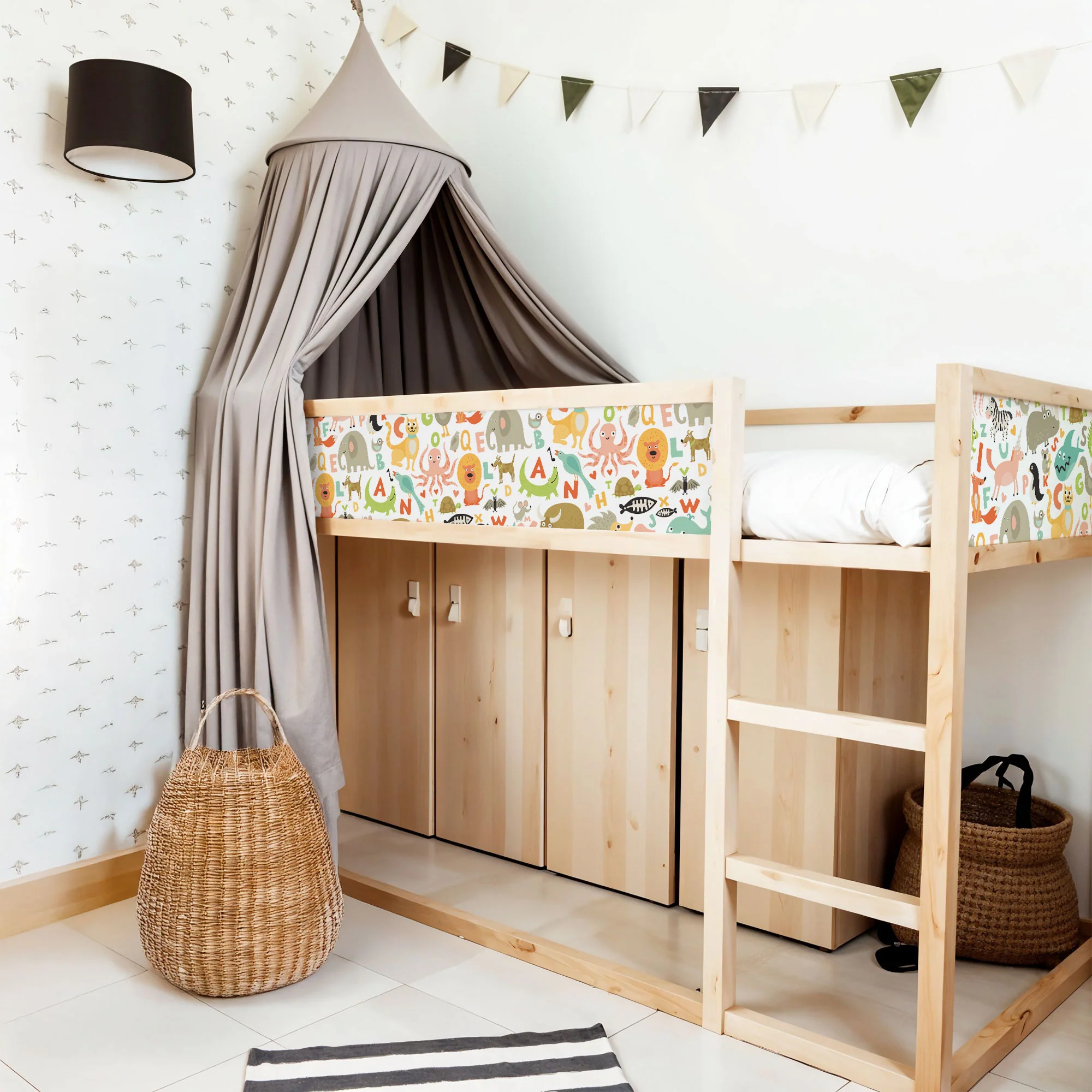 Bett­aufkleber Set für IKEA Kura - Buchstaben - Image 2