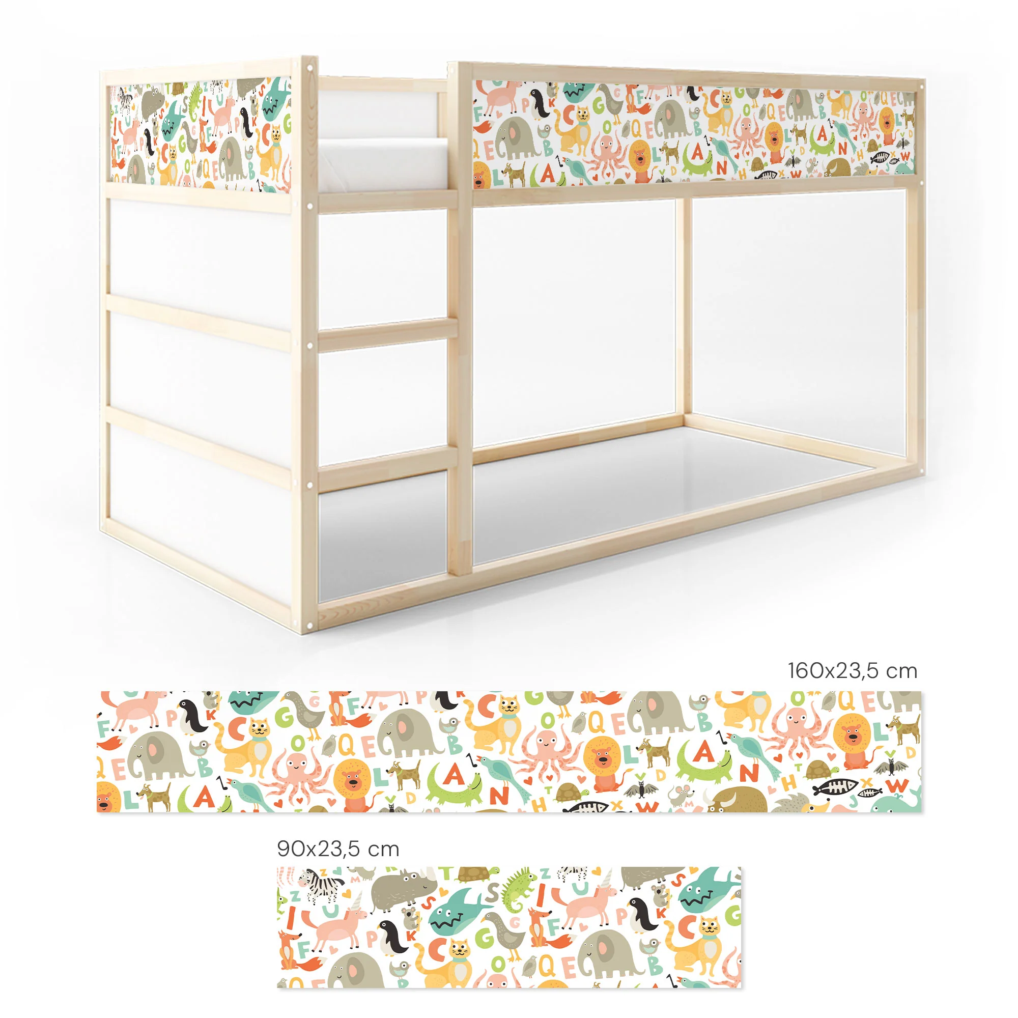 Bett­aufkleber Set für IKEA Kura - Buchstaben - Image 6