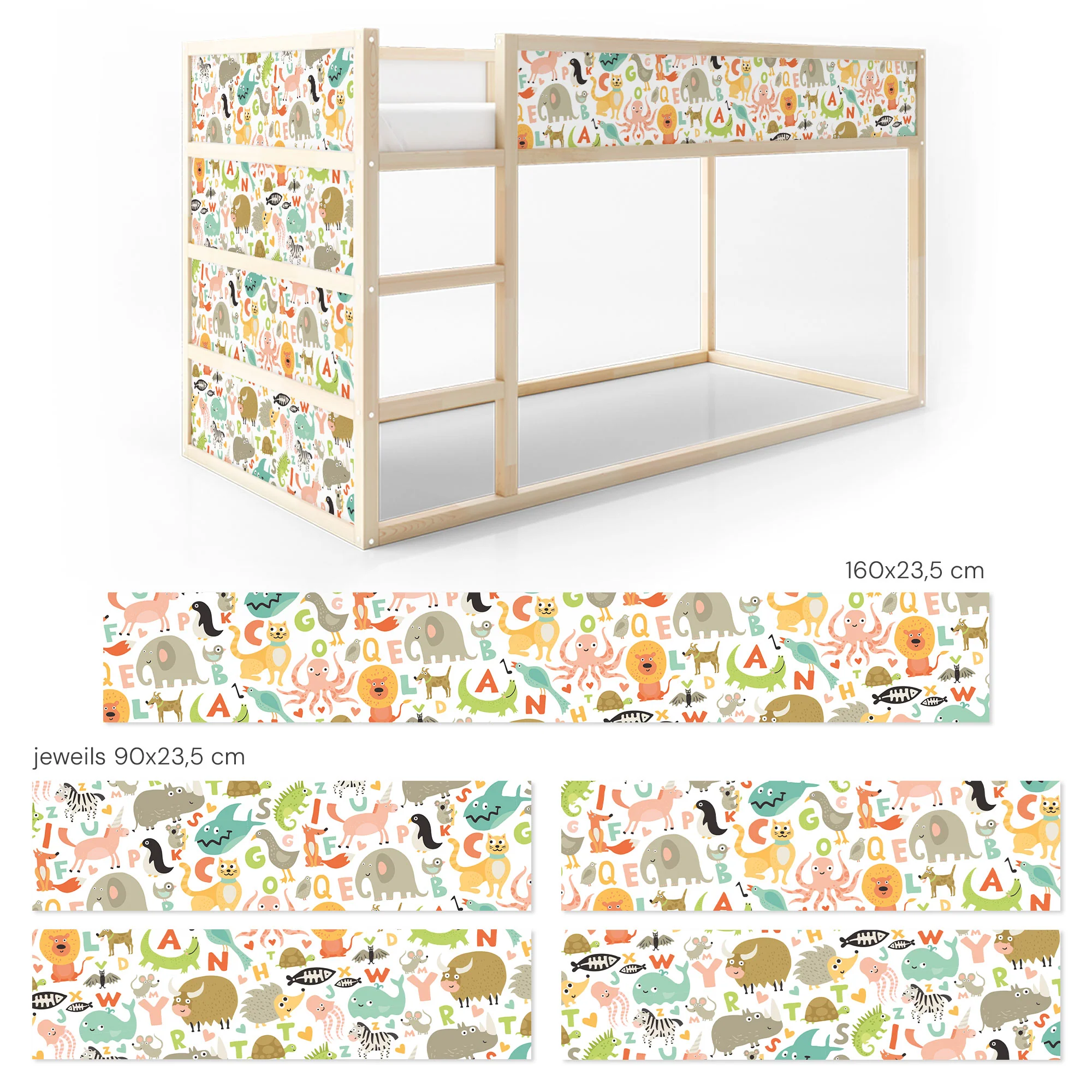 Bett­aufkleber Set für IKEA Kura - Buchstaben - Image 7