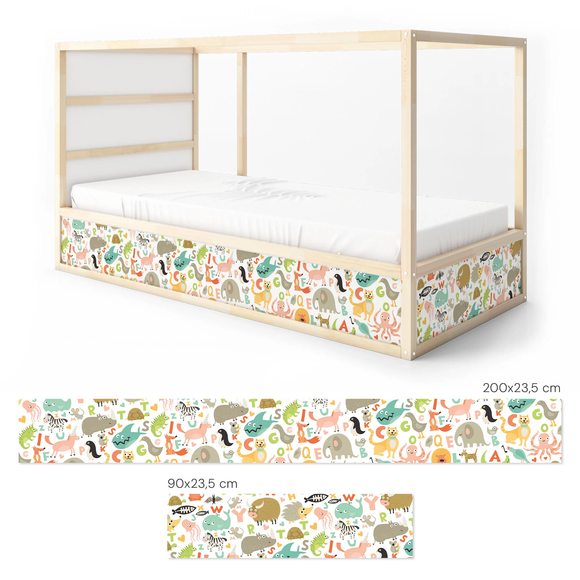 Bett­aufkleber Set für IKEA Kura - Buchstaben - Image 8