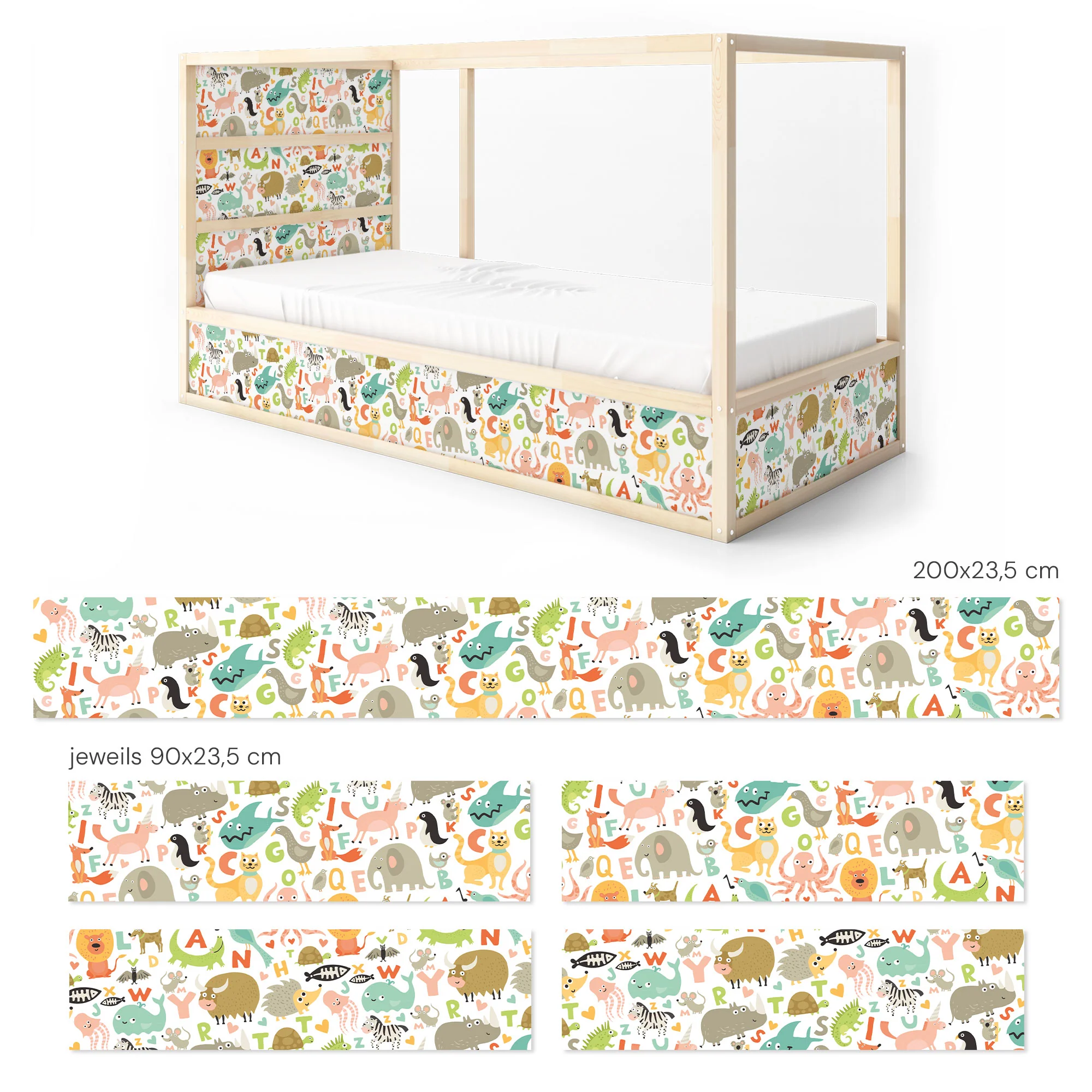 Bett­aufkleber Set für IKEA Kura - Buchstaben - Image 9