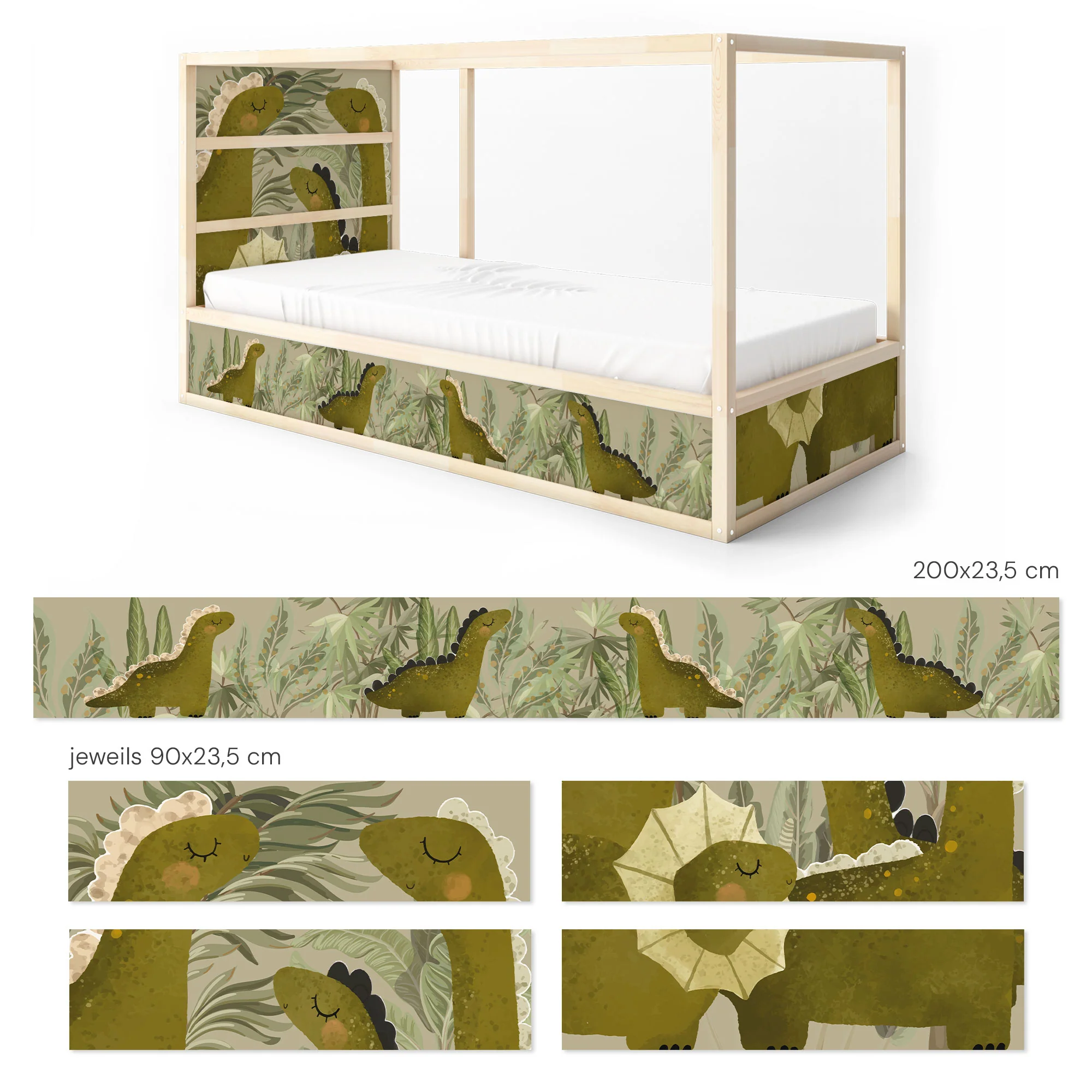 Bett­aufkleber Set für IKEA Kura - Dinos - Image 9