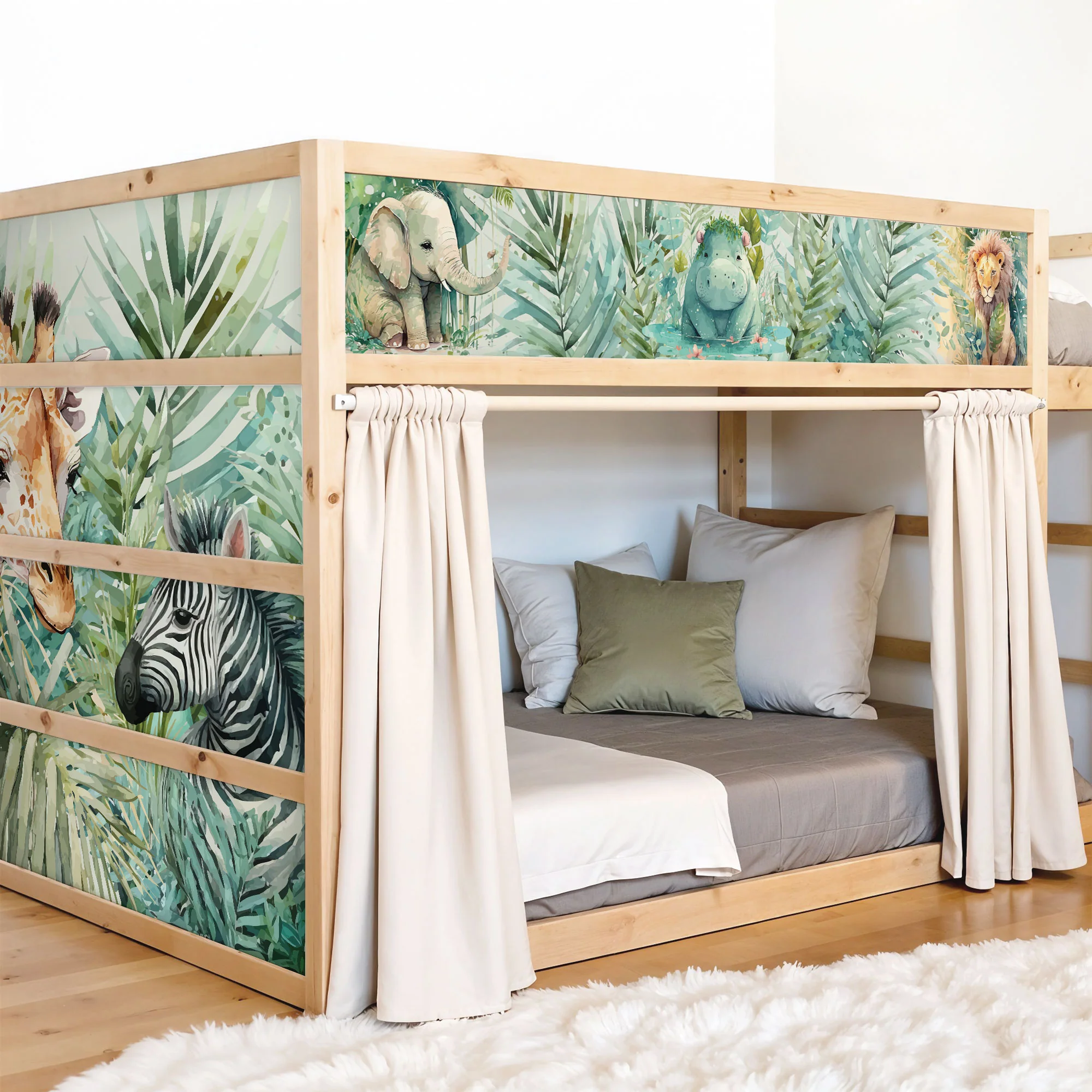 Bett­aufkleber Set für IKEA Kura - Dschungel - Image 2