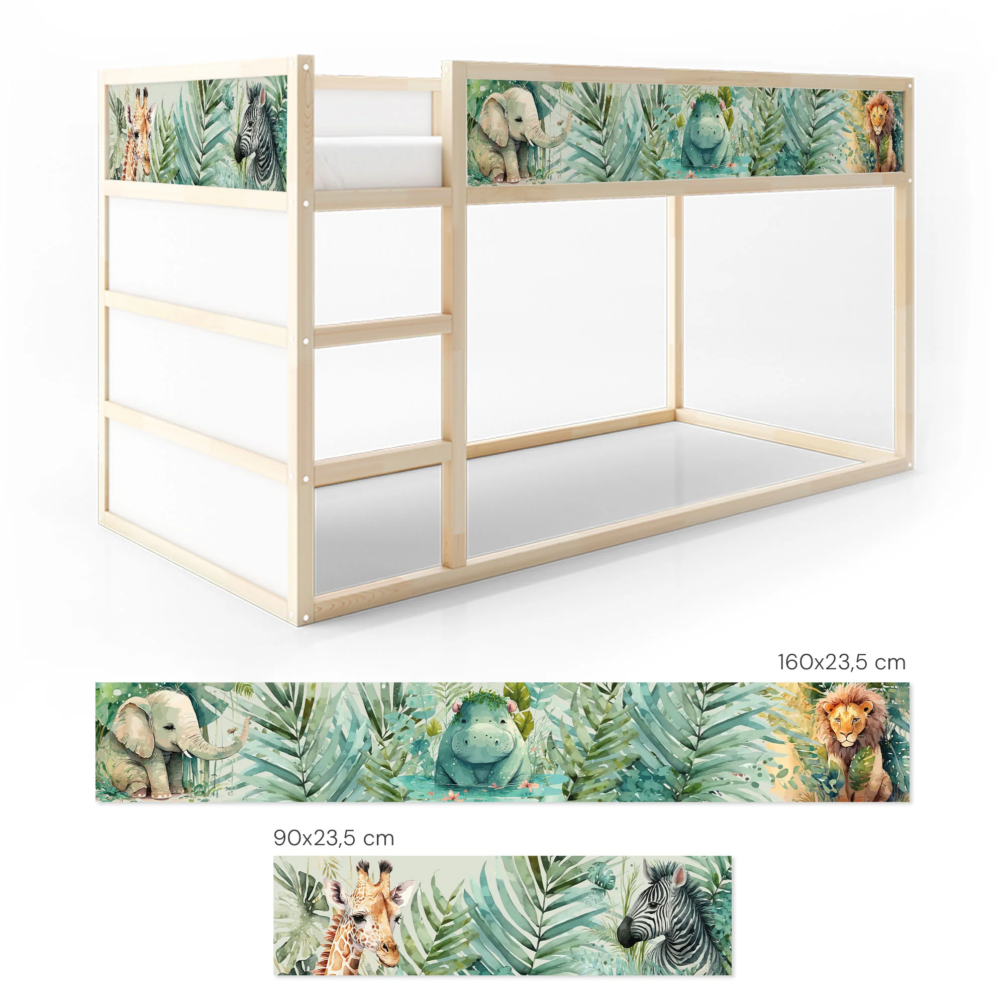 Bett­aufkleber Set für IKEA Kura - Dschungel - Image 6