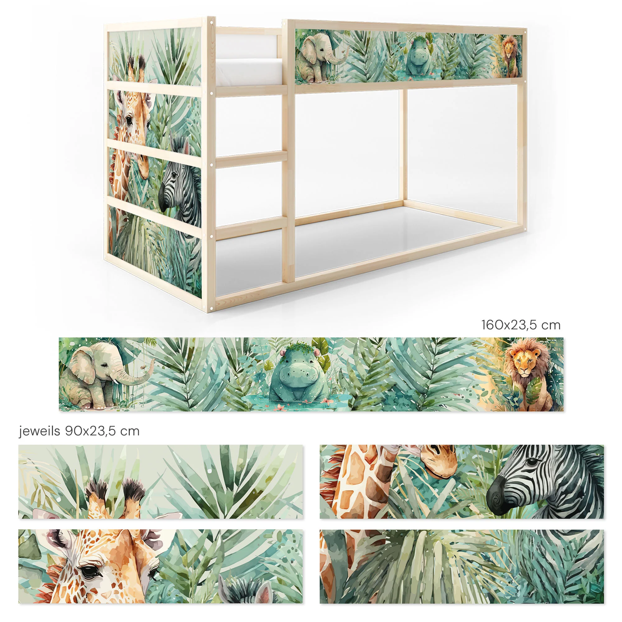 Bett­aufkleber Set für IKEA Kura - Dschungel - Image 7