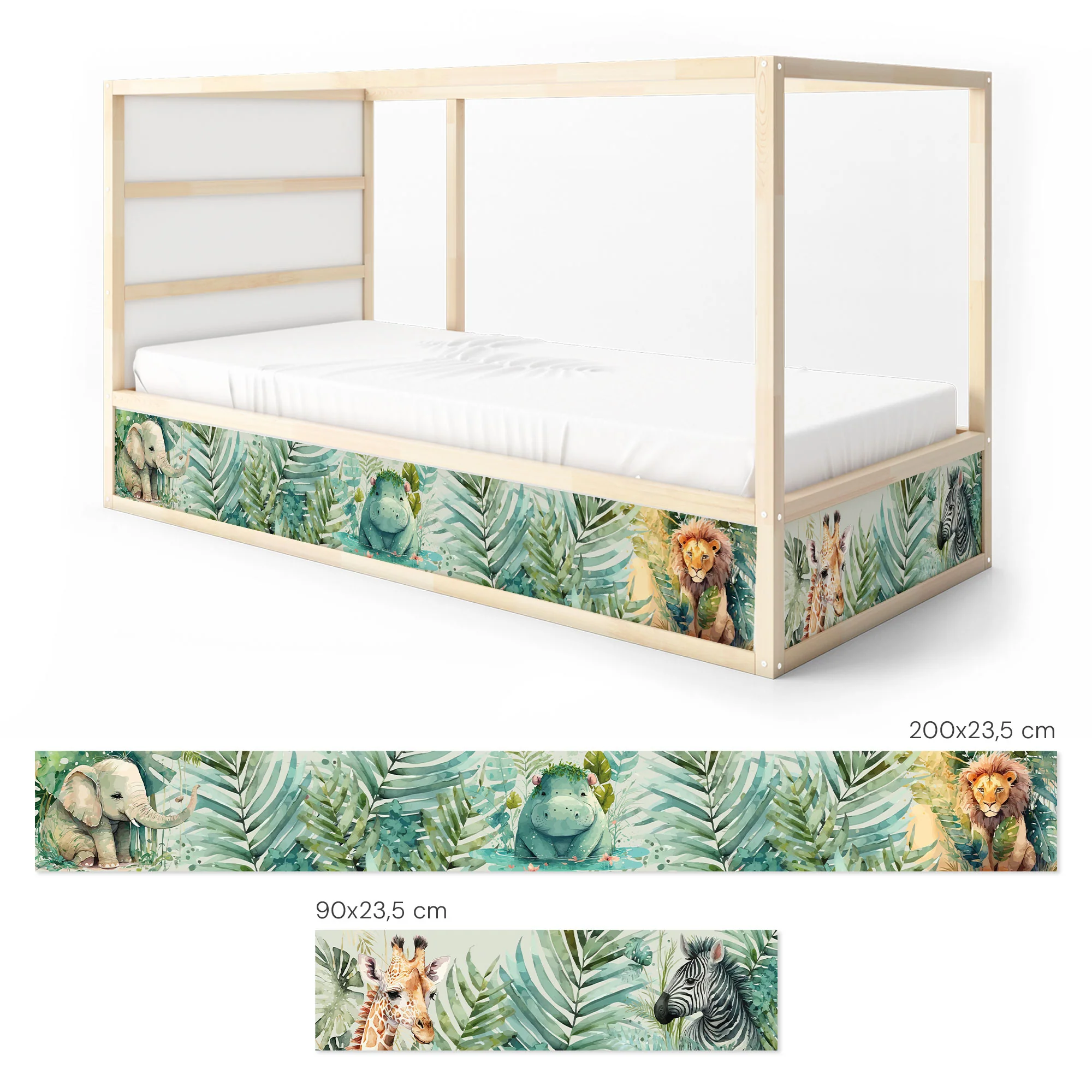 Bett­aufkleber Set für IKEA Kura - Dschungel - Image 8